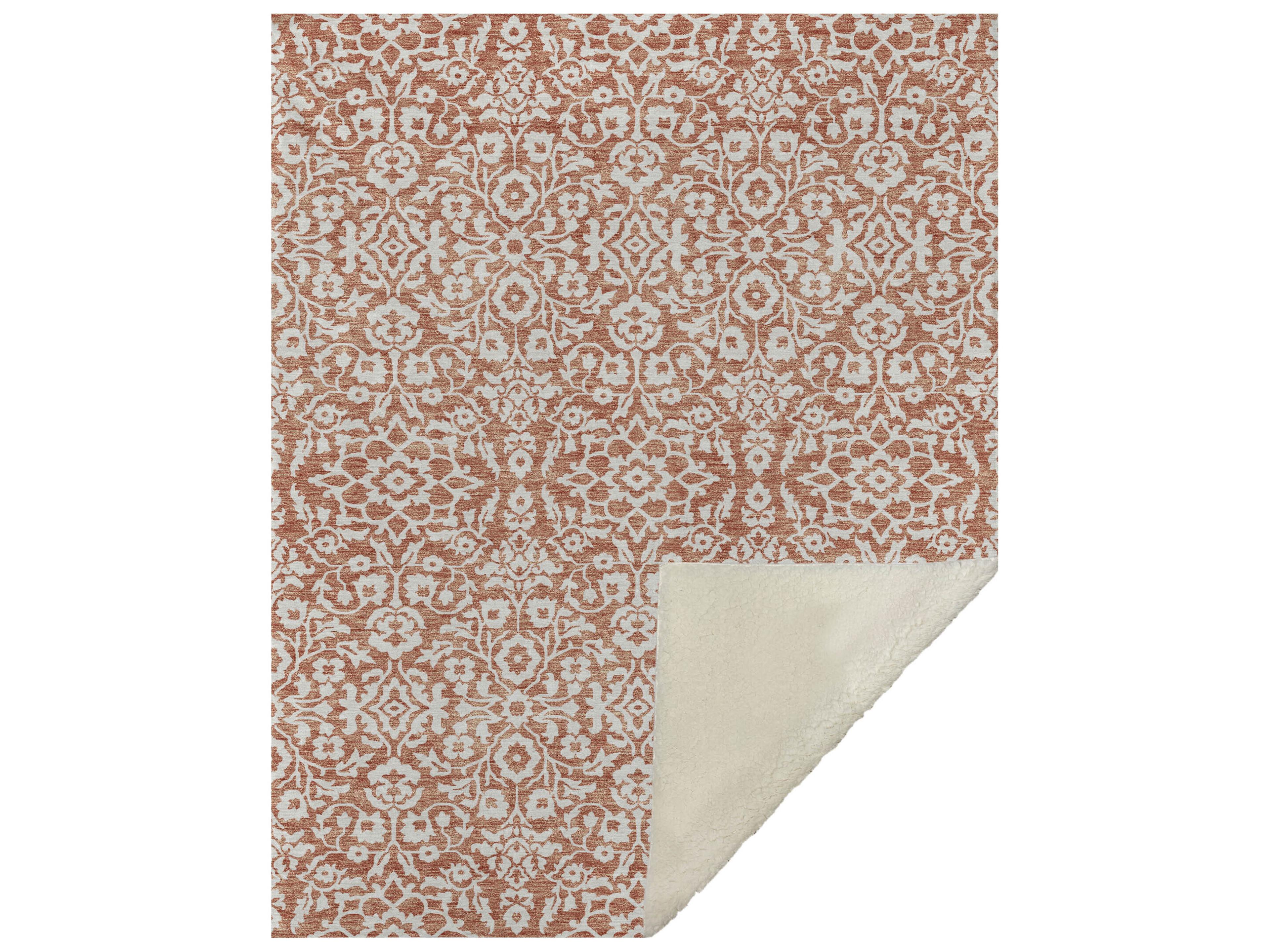 Sherpa Orange Polyester Throw