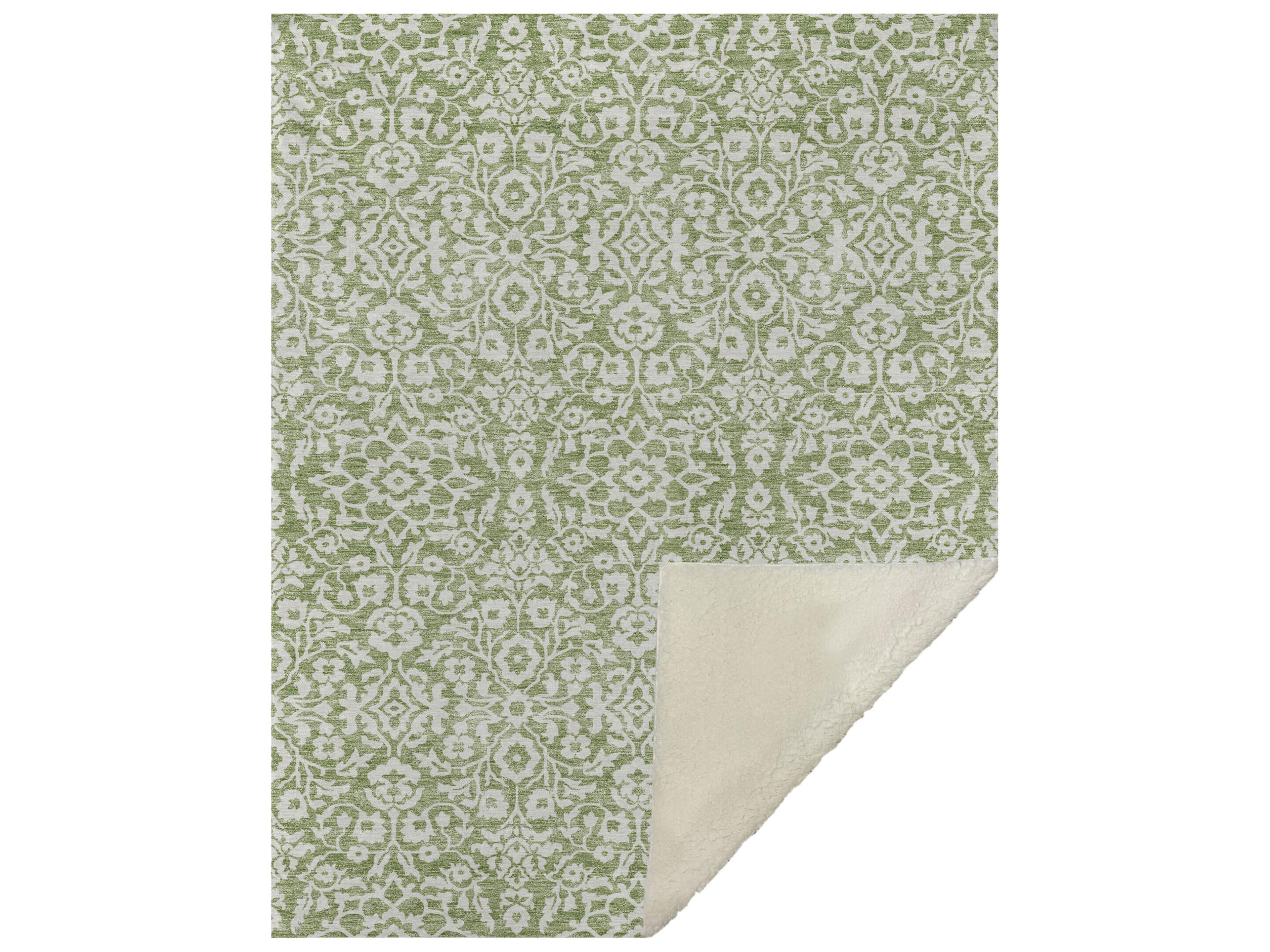 Sherpa Green Polyester Throw