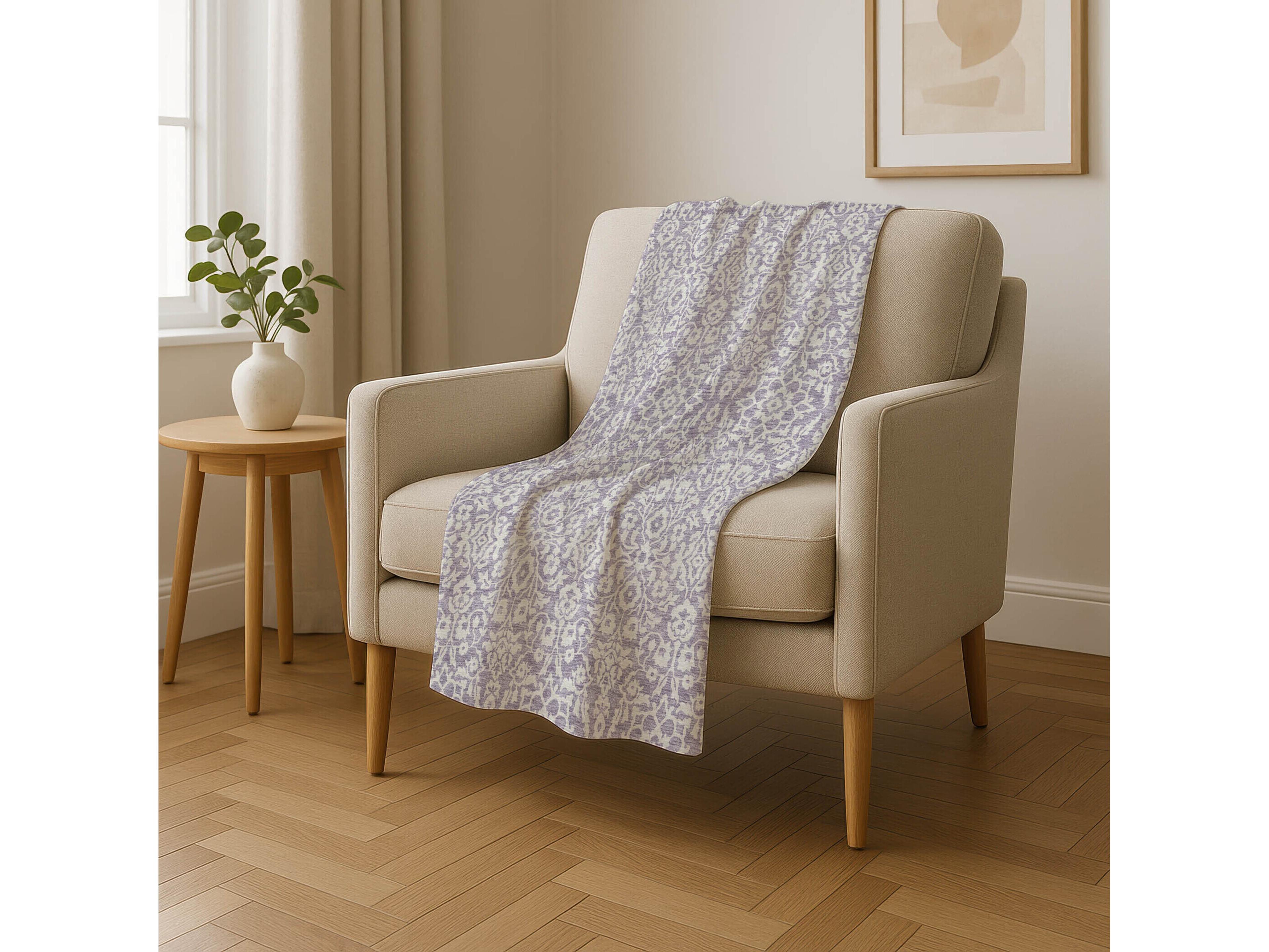 Dalyn Sherpa Purple Polyester Throw