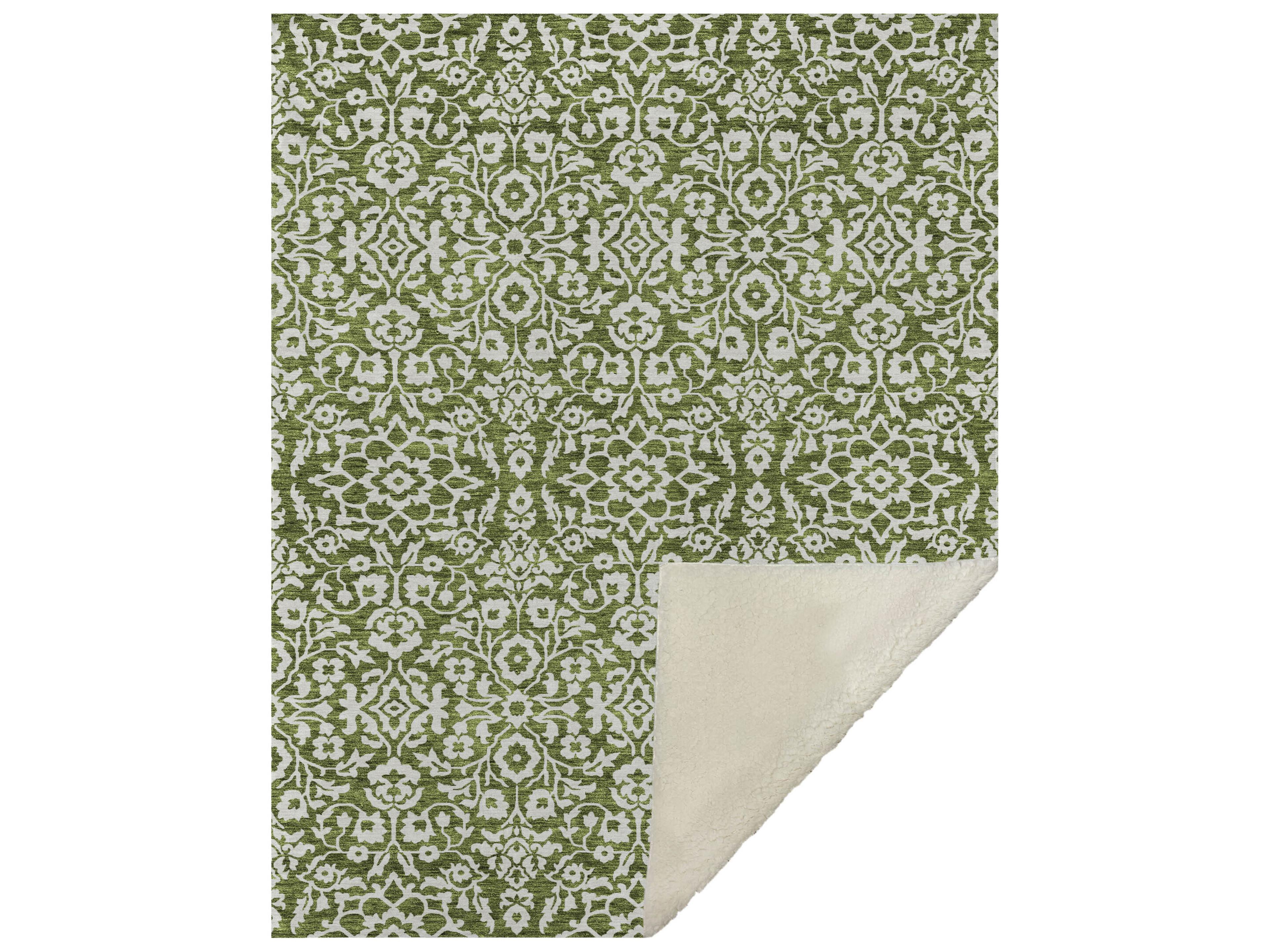 Sherpa Green Polyester Throw