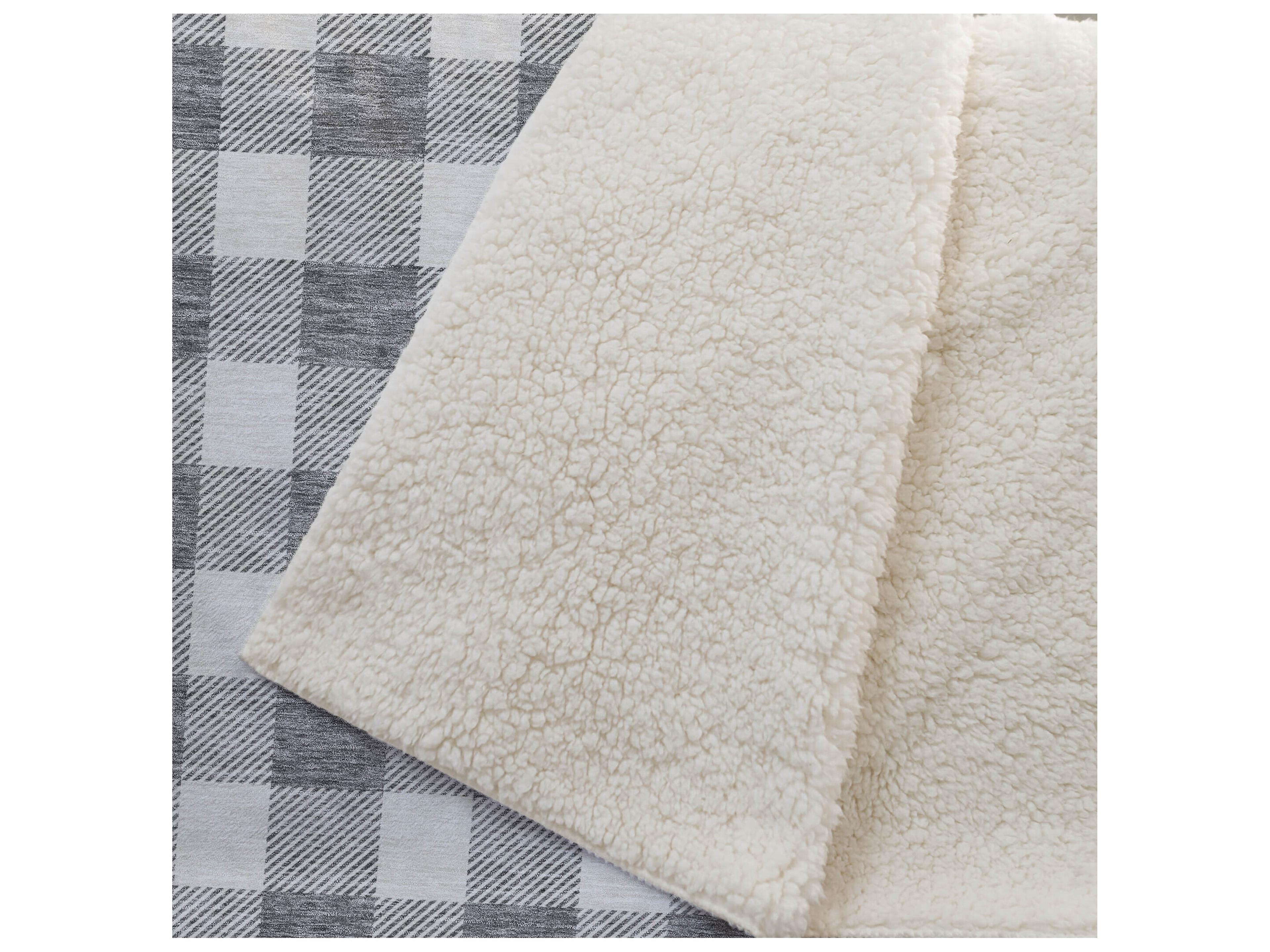 Dalyn Sherpa Gray Polyester Throw