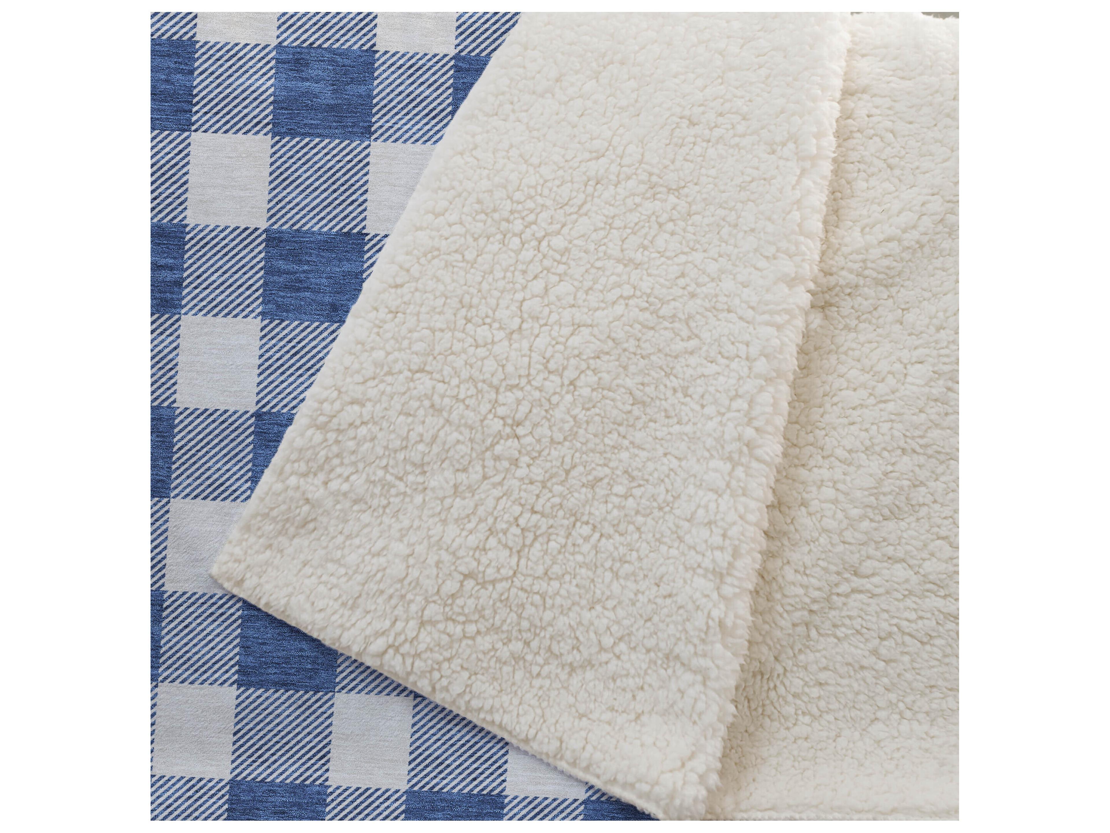 Dalyn Sherpa Blue Polyester Throw