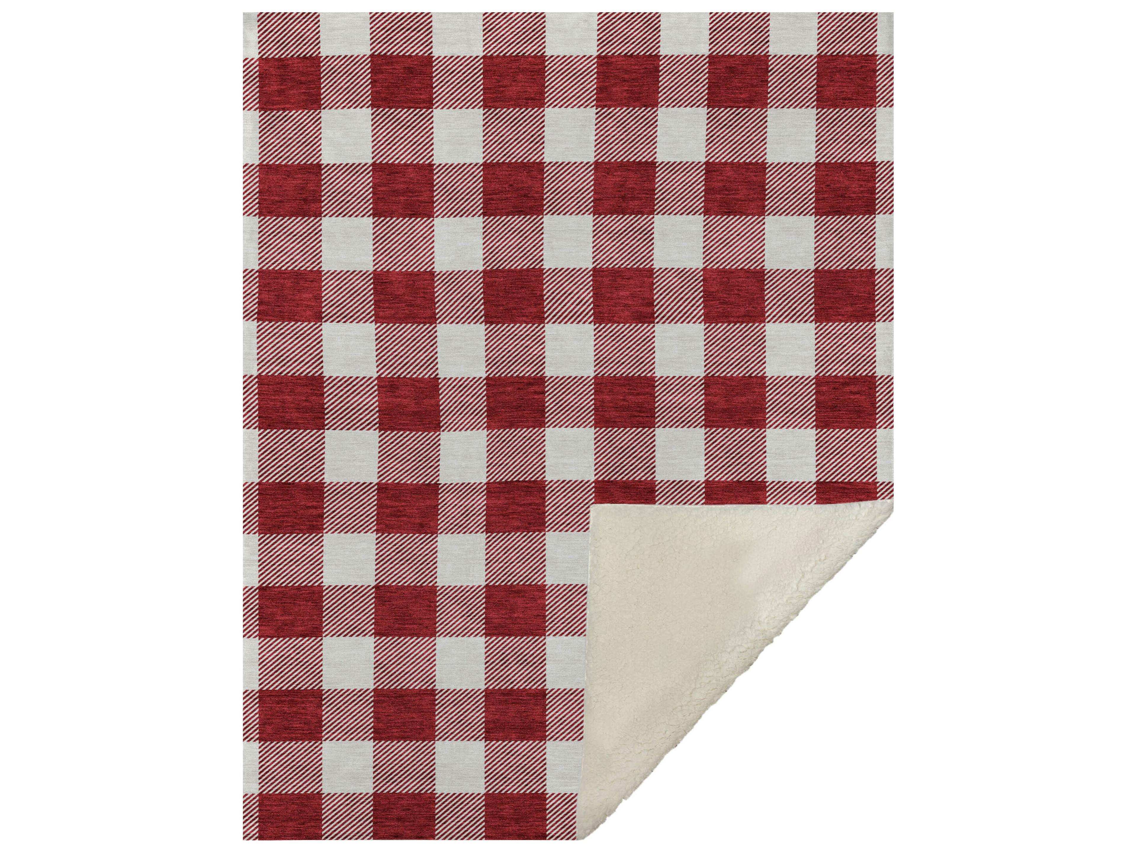 Sherpa Red Polyester Throw