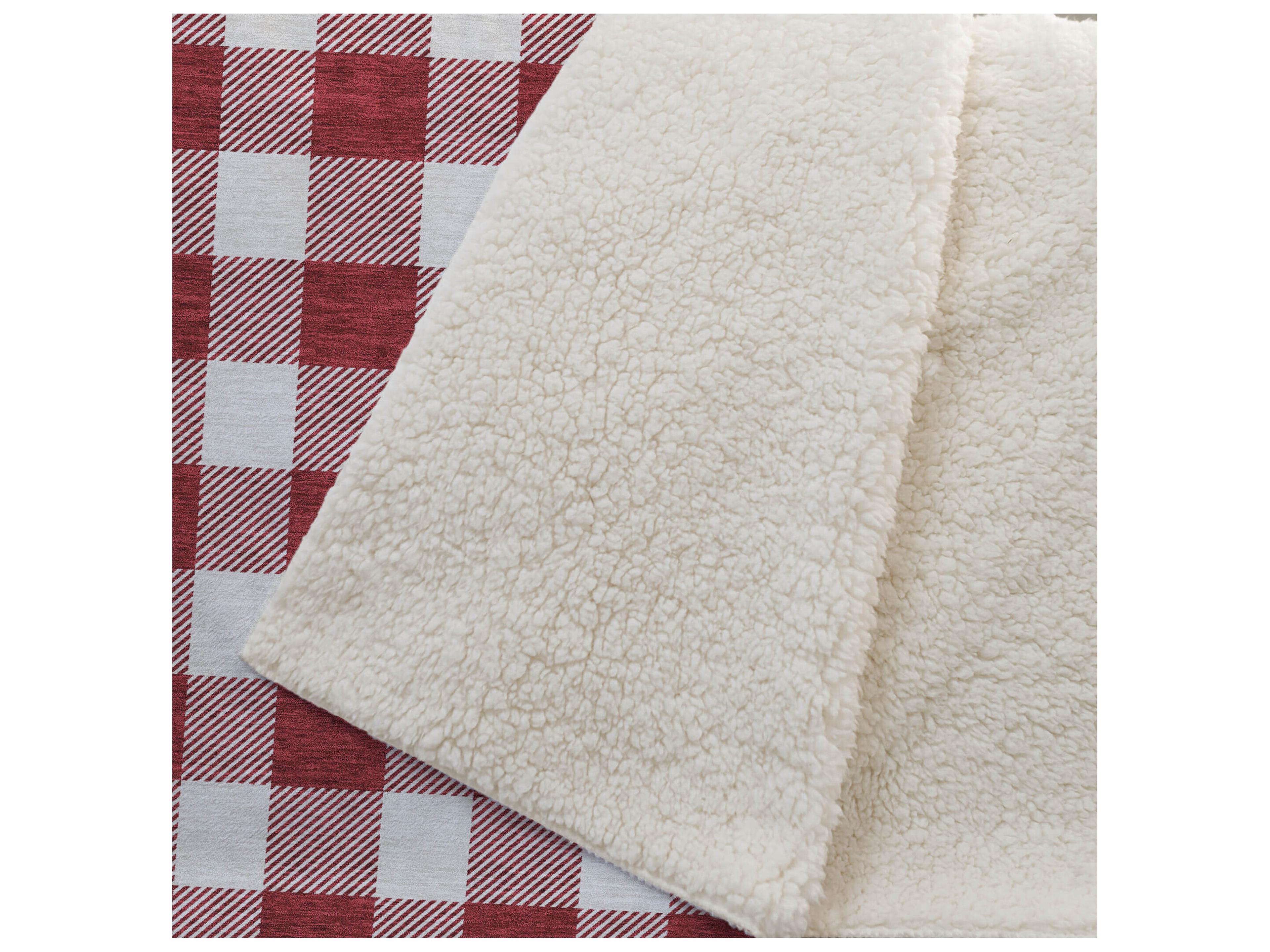Dalyn Sherpa Red Polyester Throw