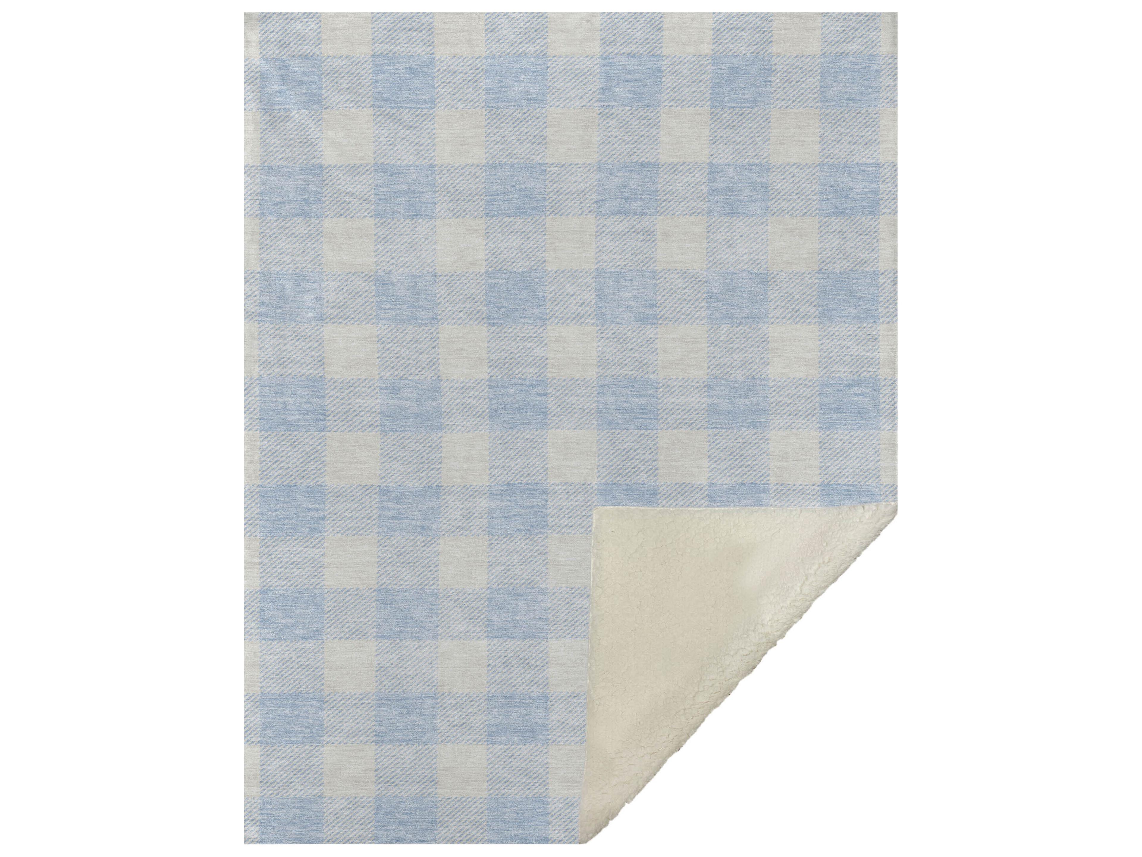 Sherpa Blue Polyester Throw