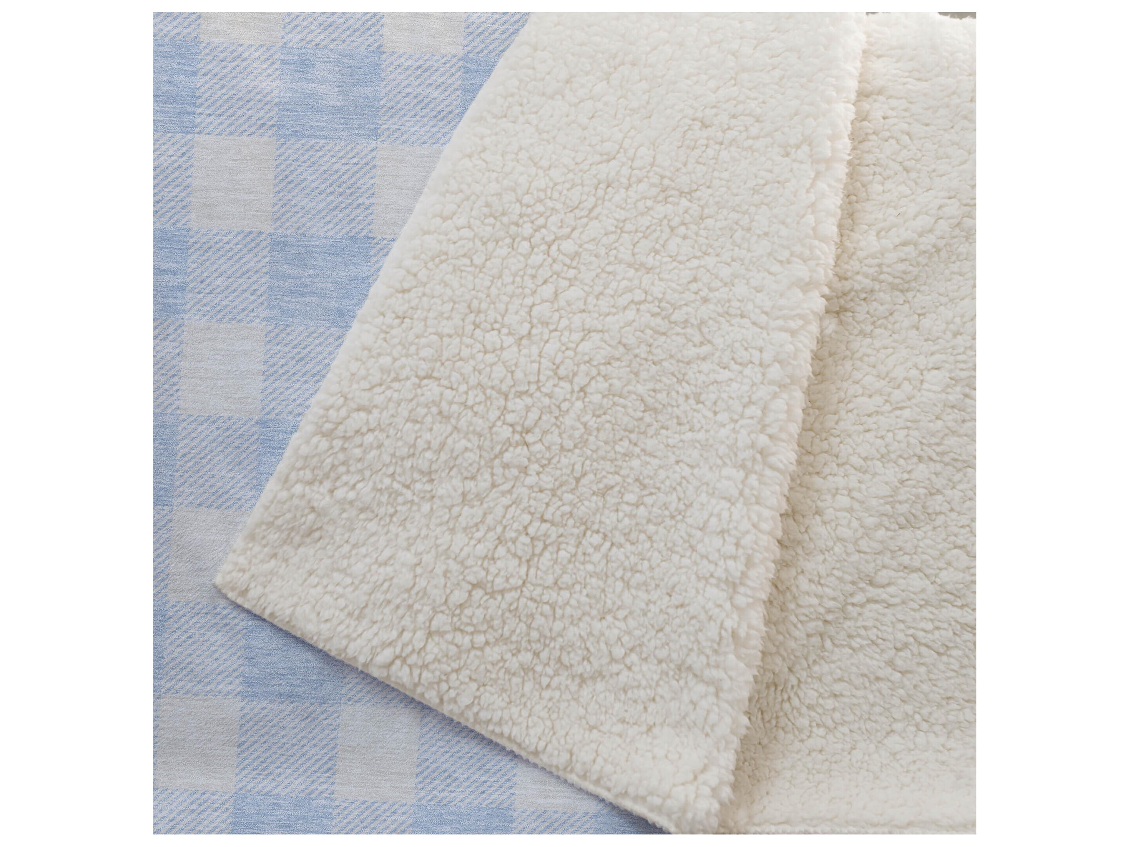 Dalyn Sherpa Blue Polyester Throw