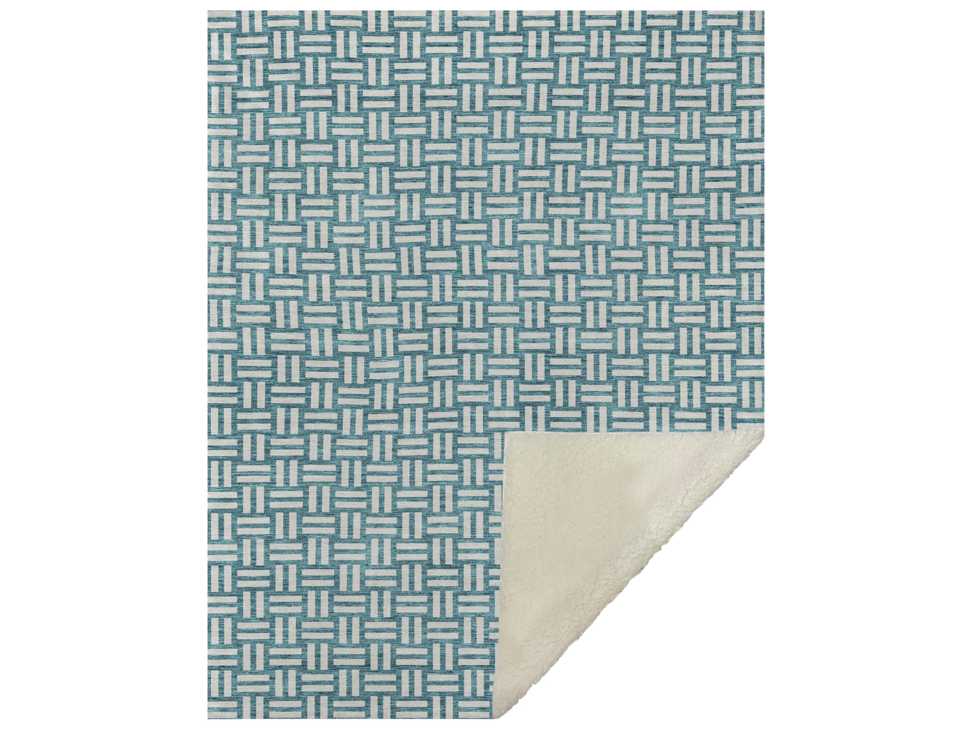 Sherpa Teal Polyester Throw