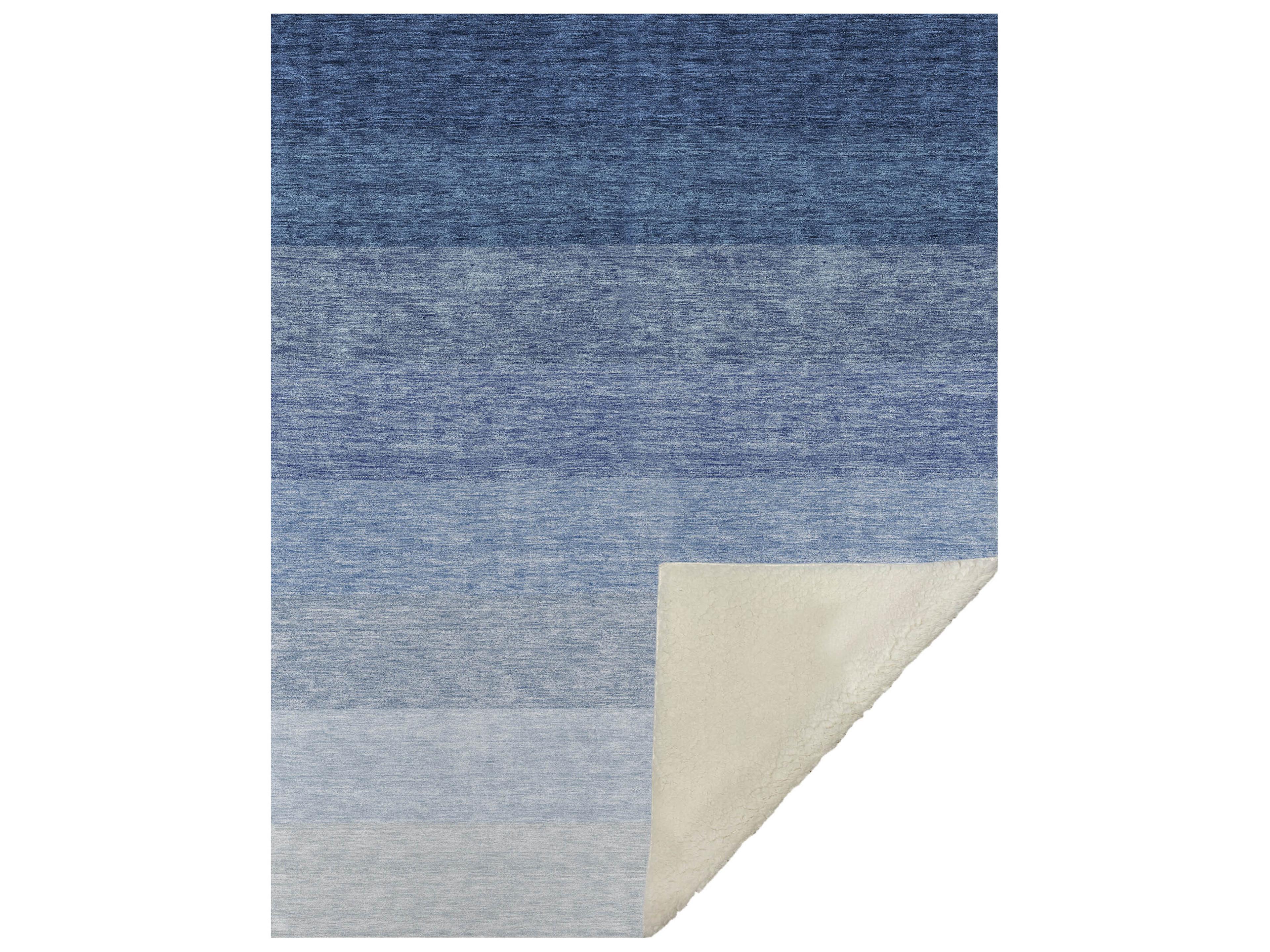 Sherpa Blue Polyester Throw