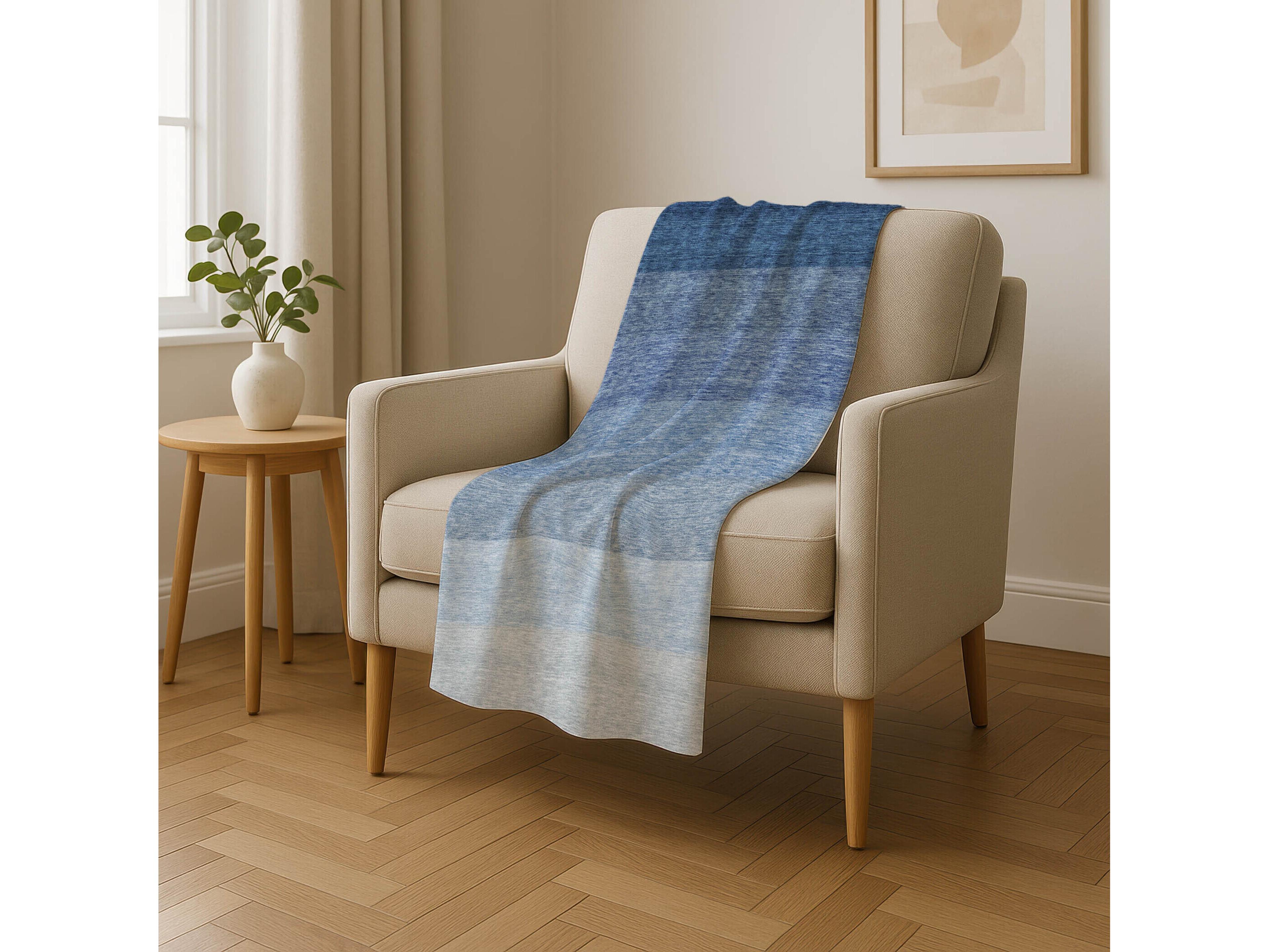 Dalyn Sherpa Blue Polyester Throw