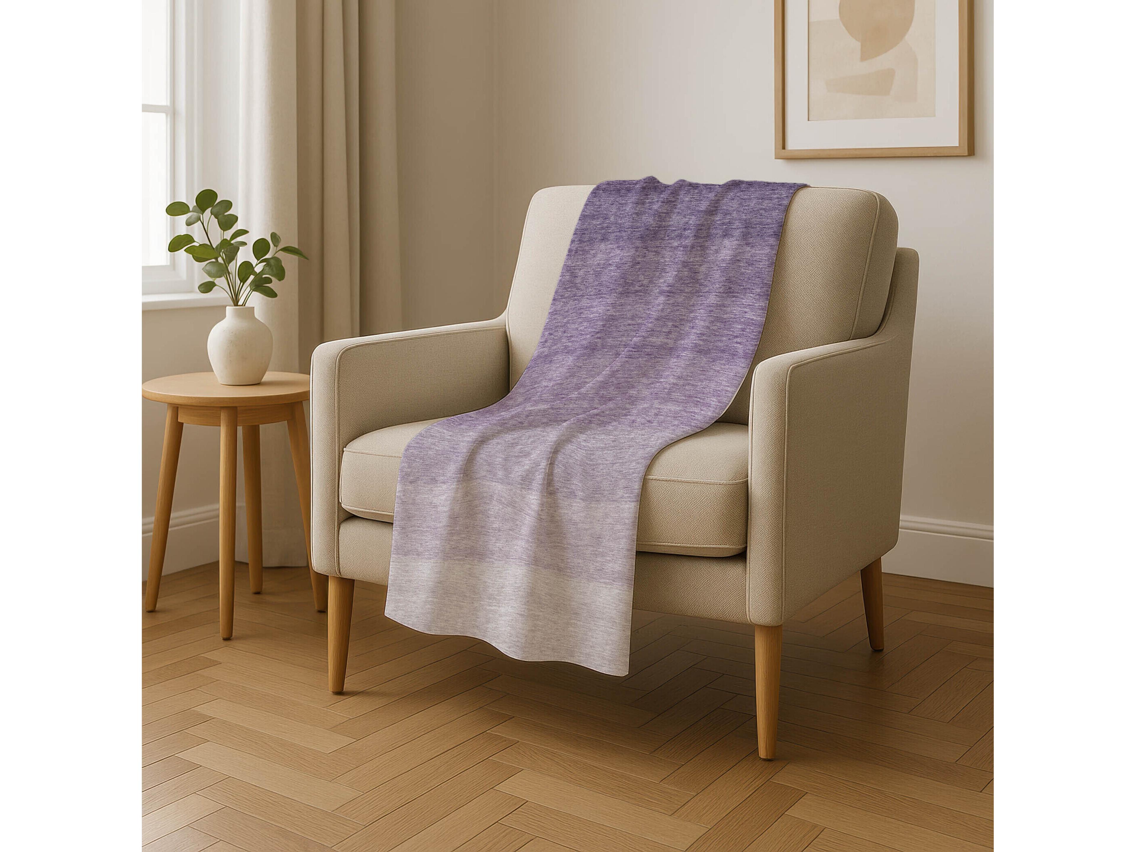 Dalyn Sherpa Purple Polyester Throw
