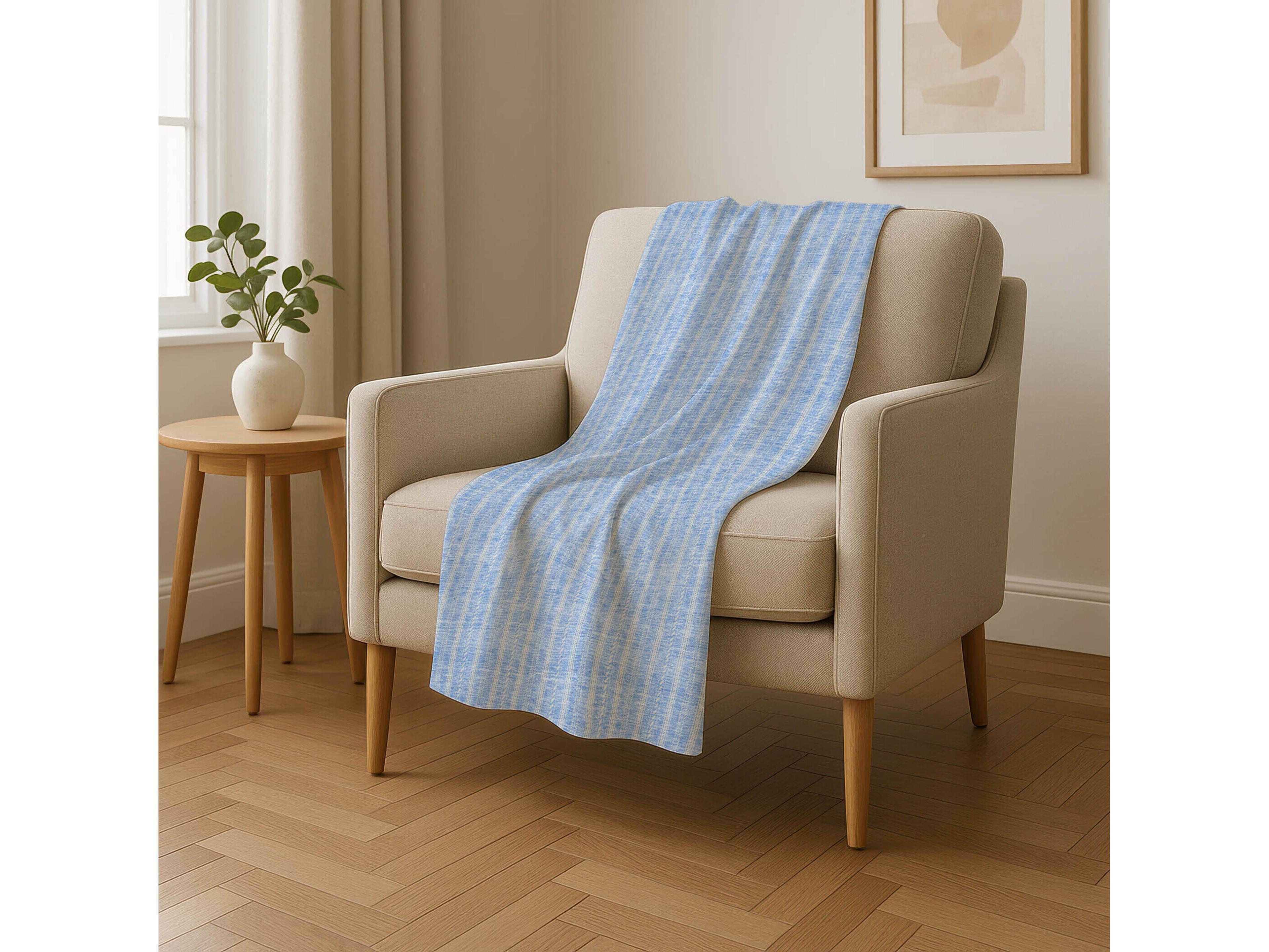 Dalyn Sherpa Blue Polyester Throw