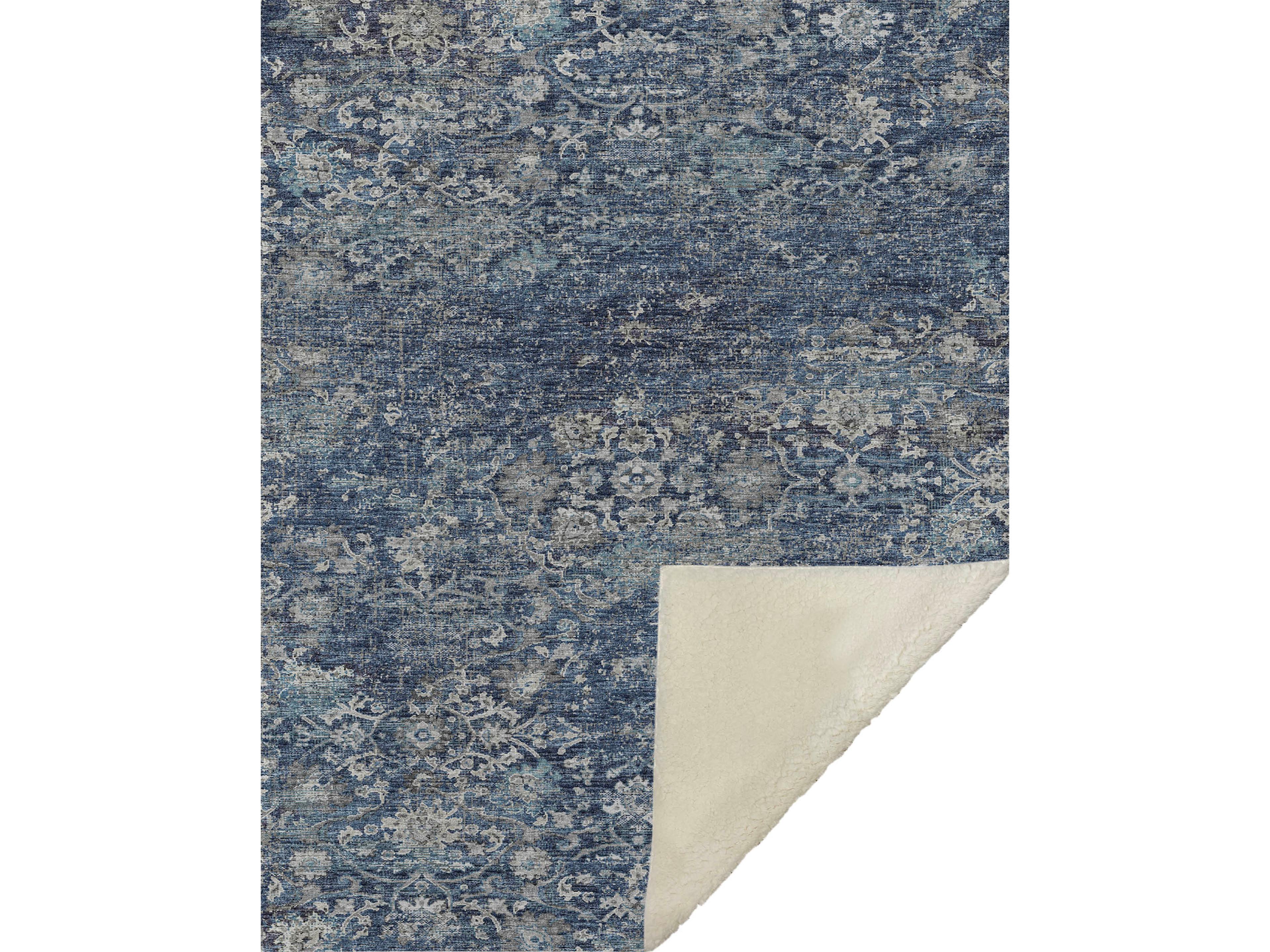 Sherpa Blue Polyester Throw