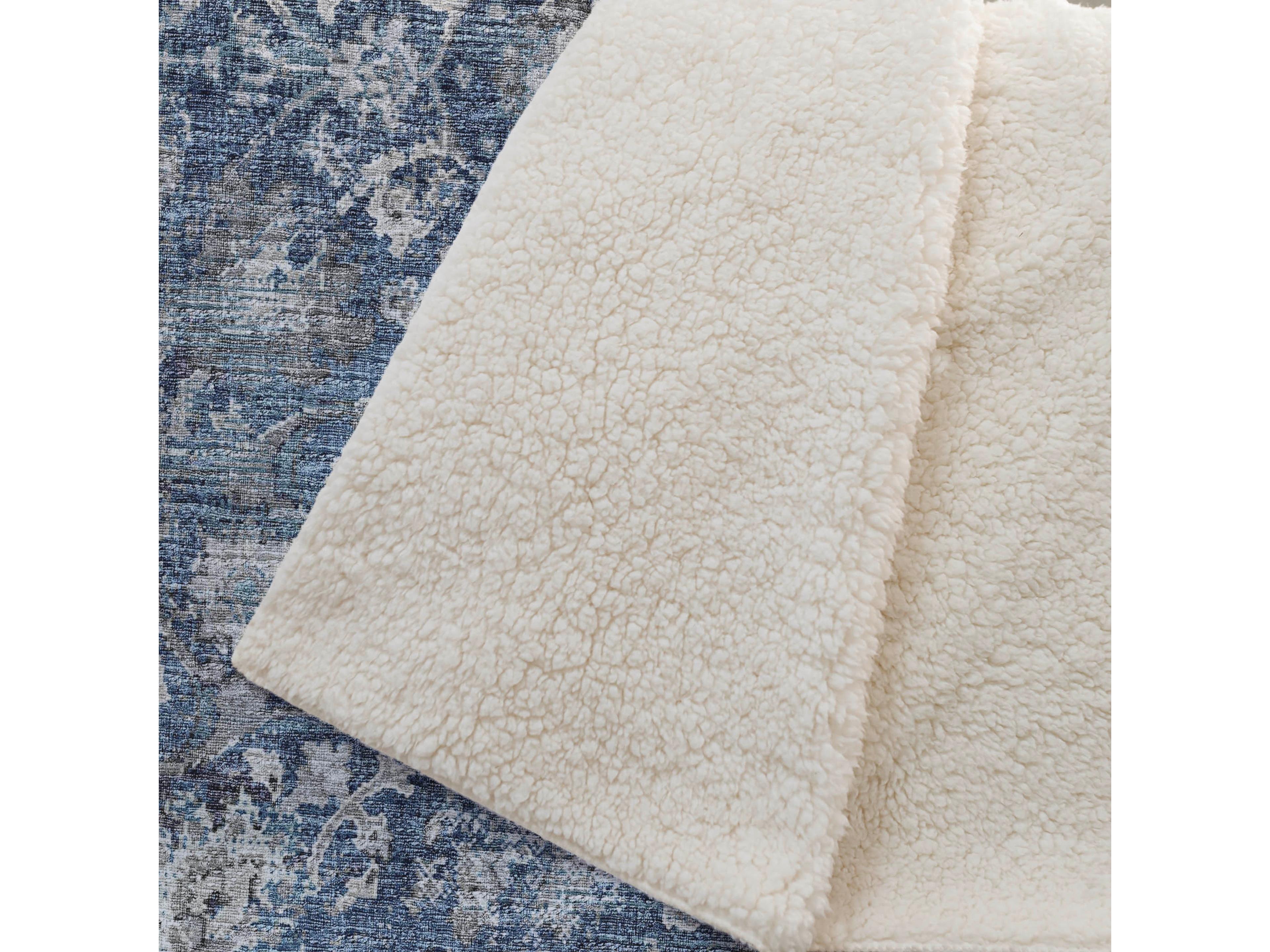 Dalyn Sherpa Blue Polyester Throw