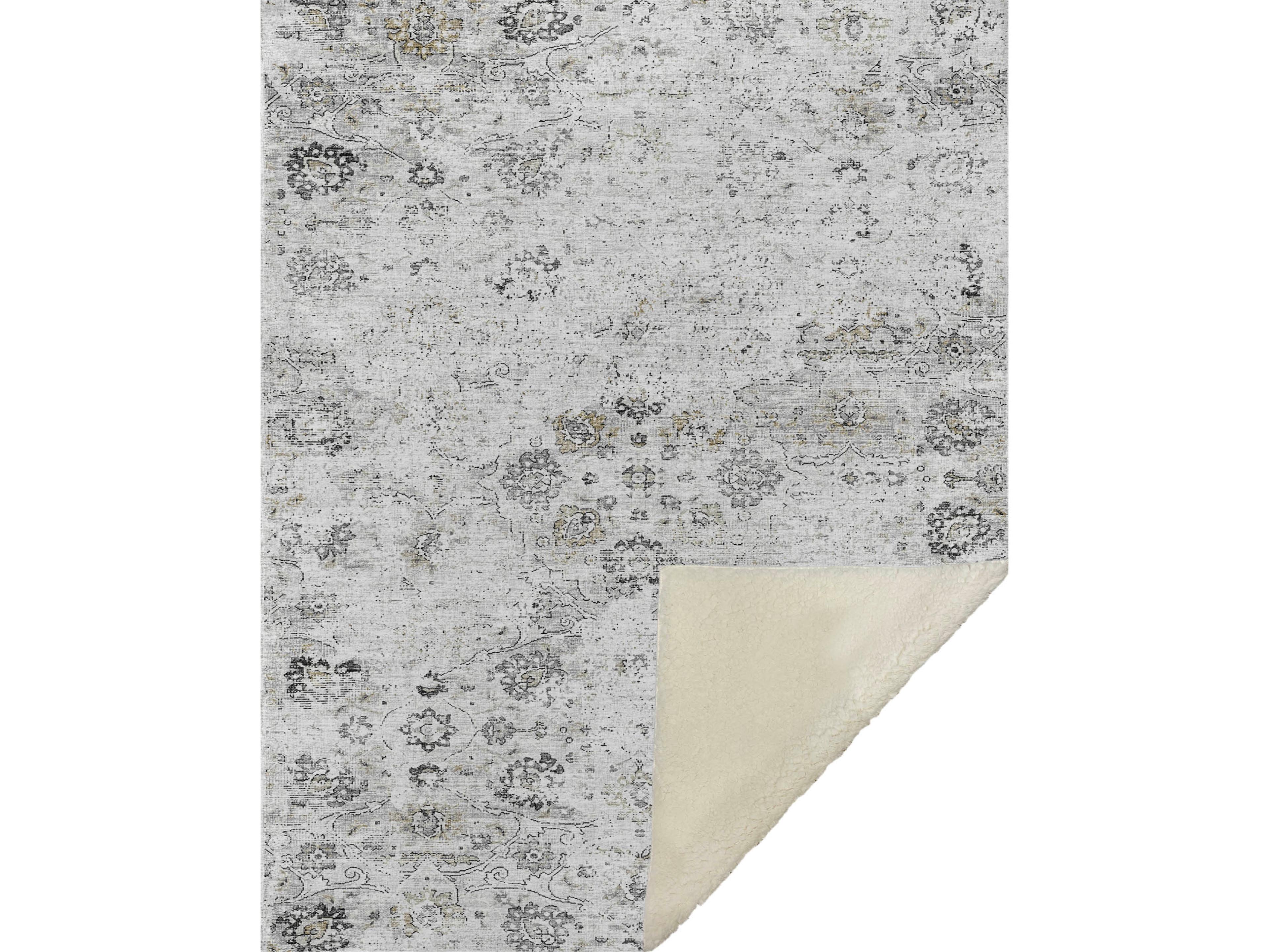 Sherpa Gray Polyester Throw