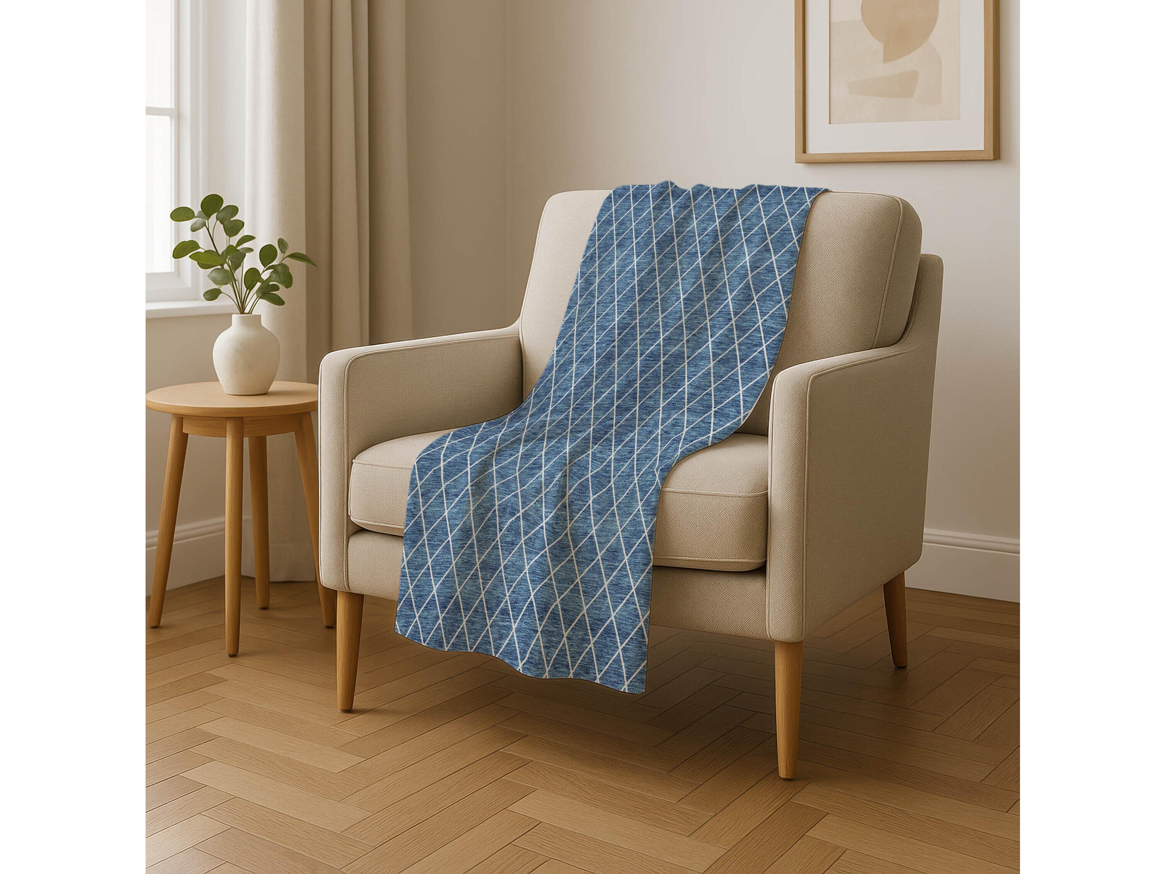Dalyn Sherpa Blue Polyester Throw