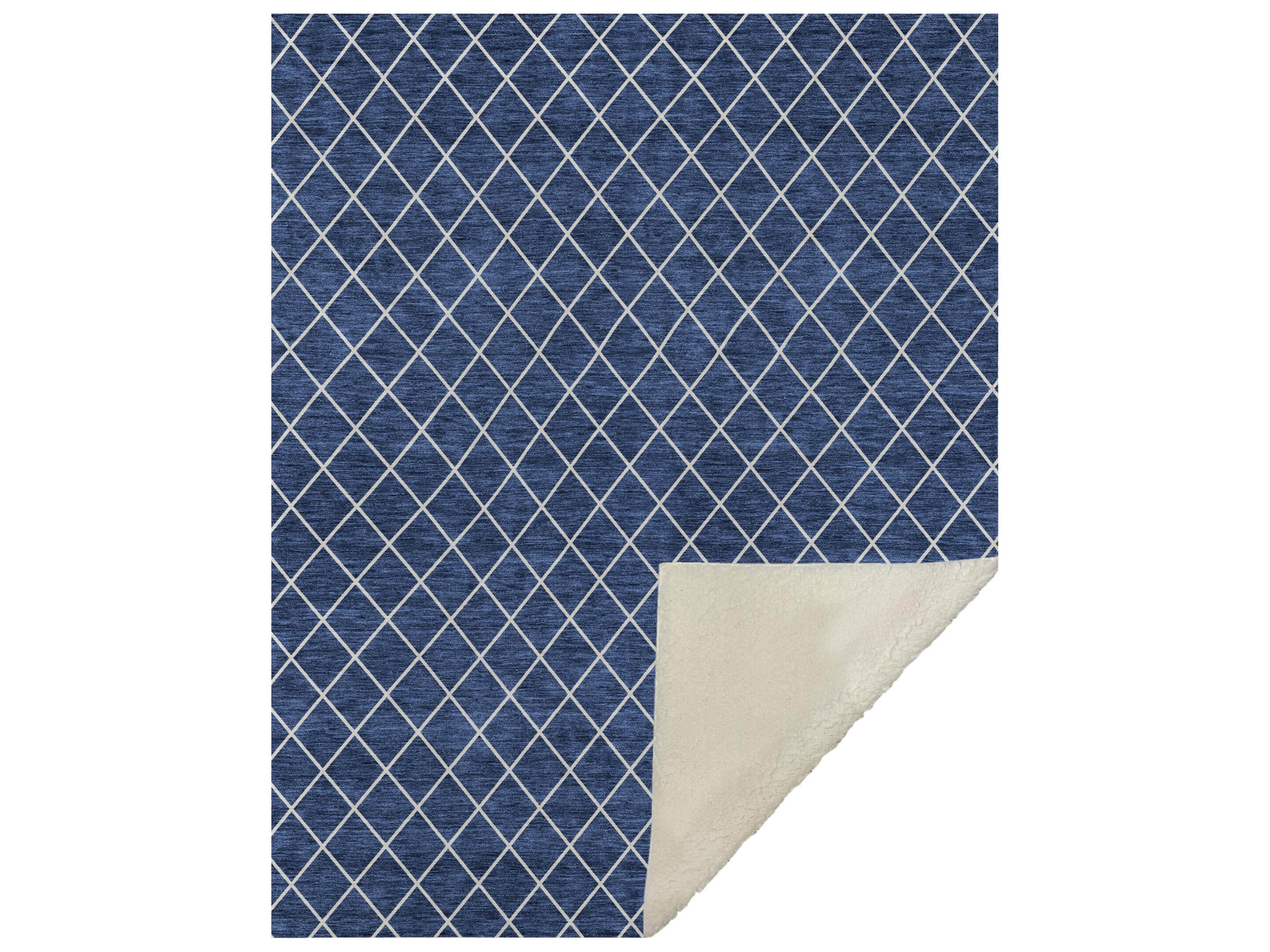 Sherpa Blue Polyester Throw