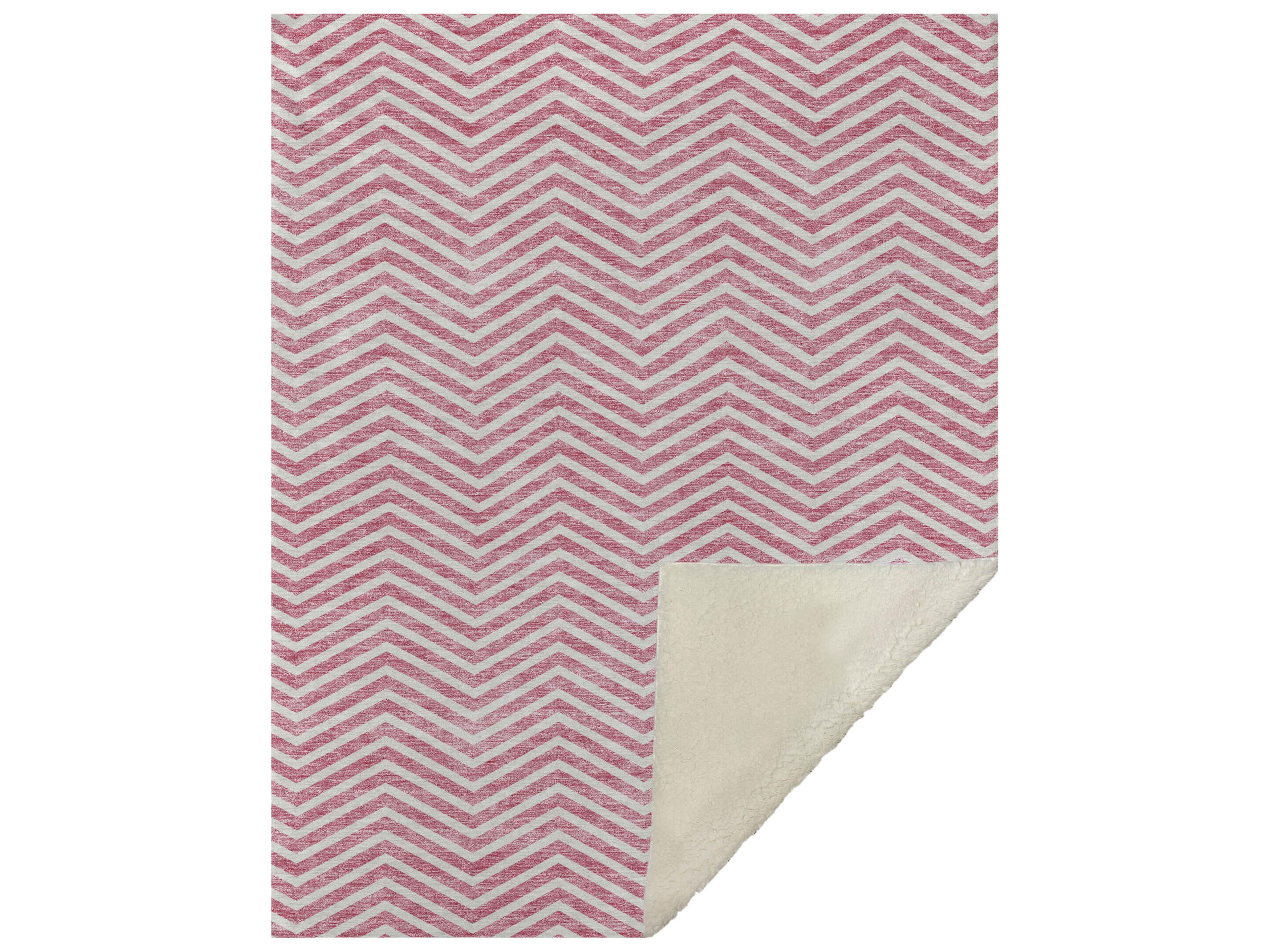 Sherpa Pink Polyester Throw