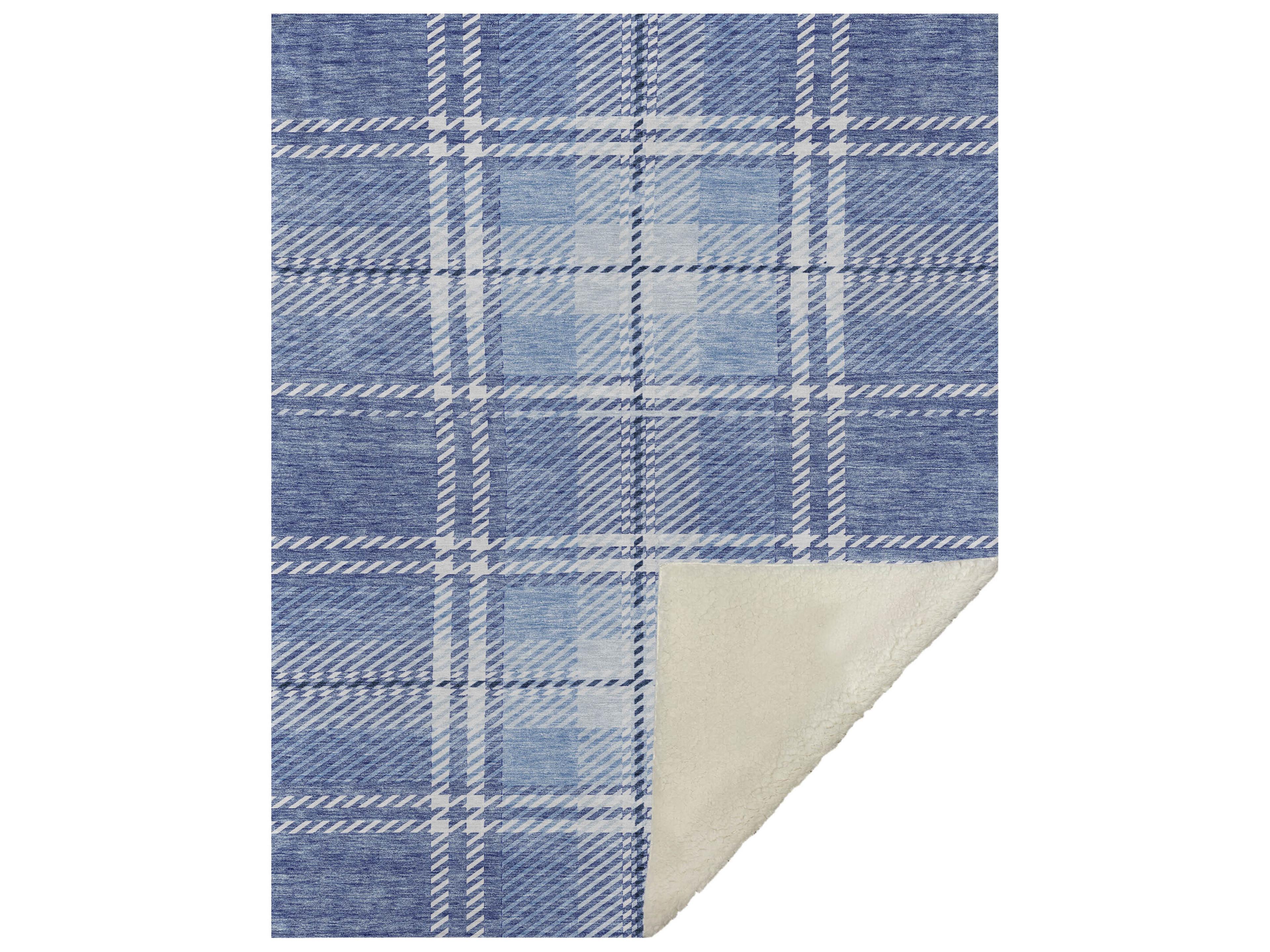 Sherpa Blue Polyester Throw