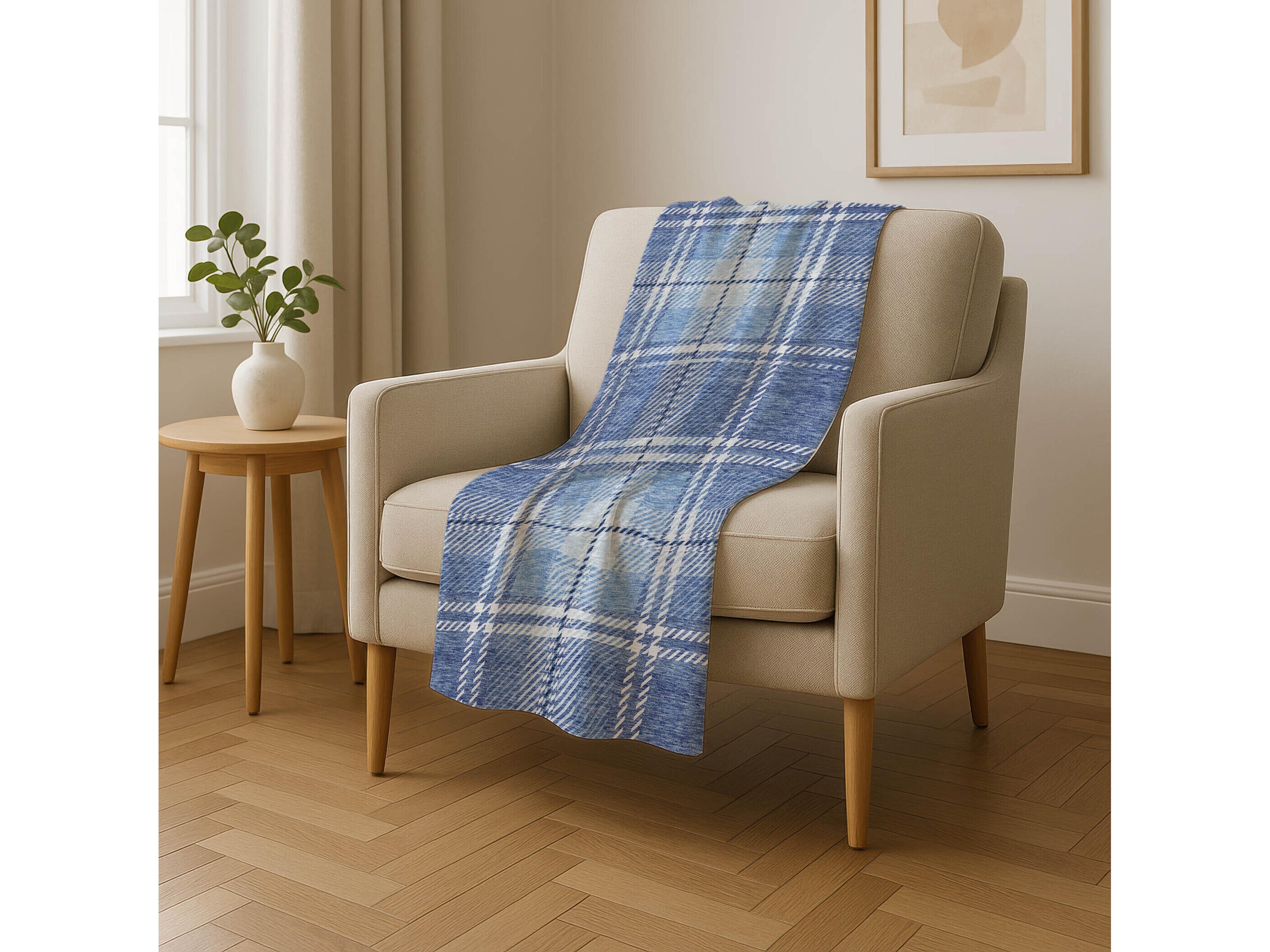 Dalyn Sherpa Blue Polyester Throw