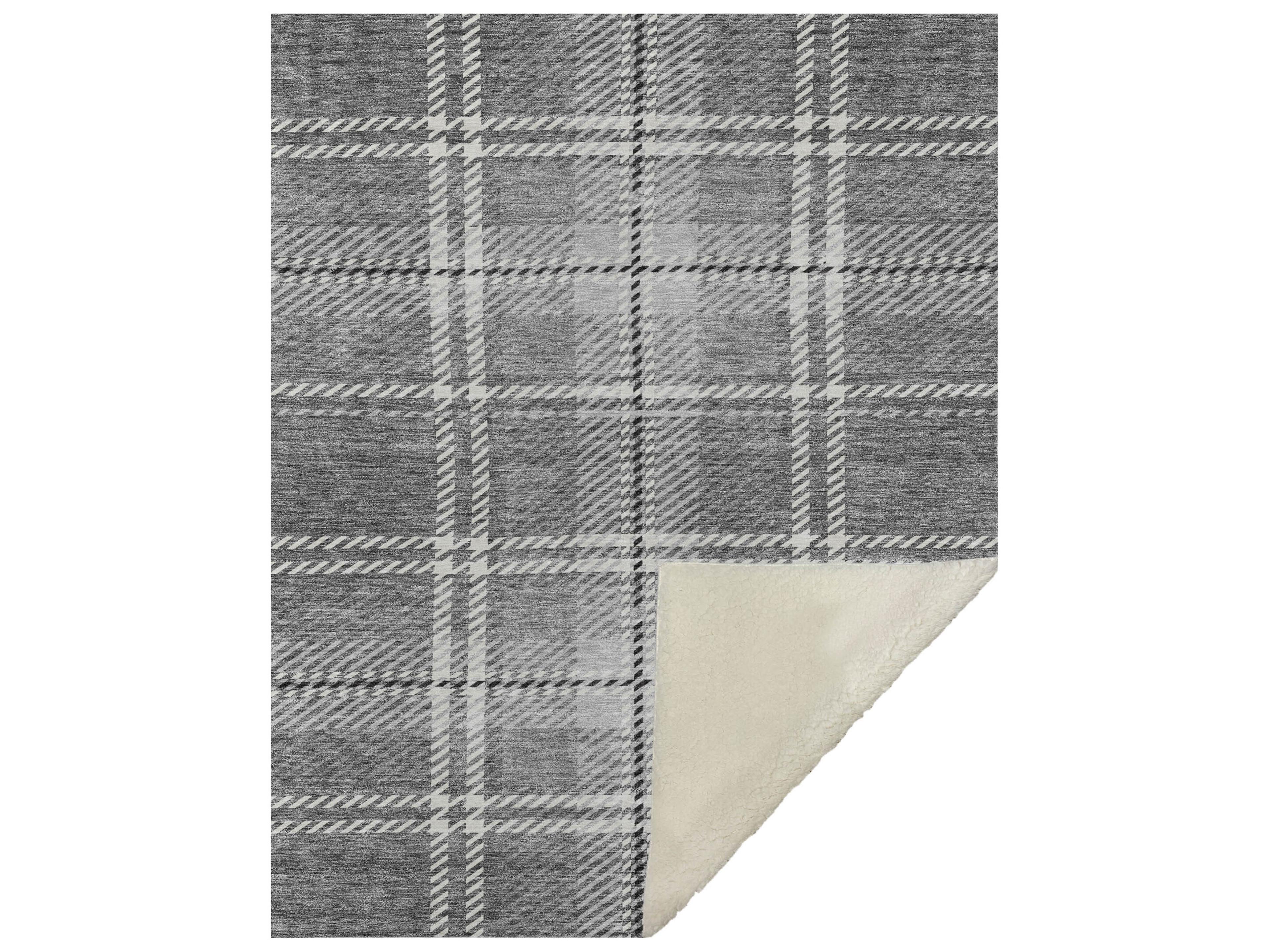 Sherpa Gray Polyester Throw
