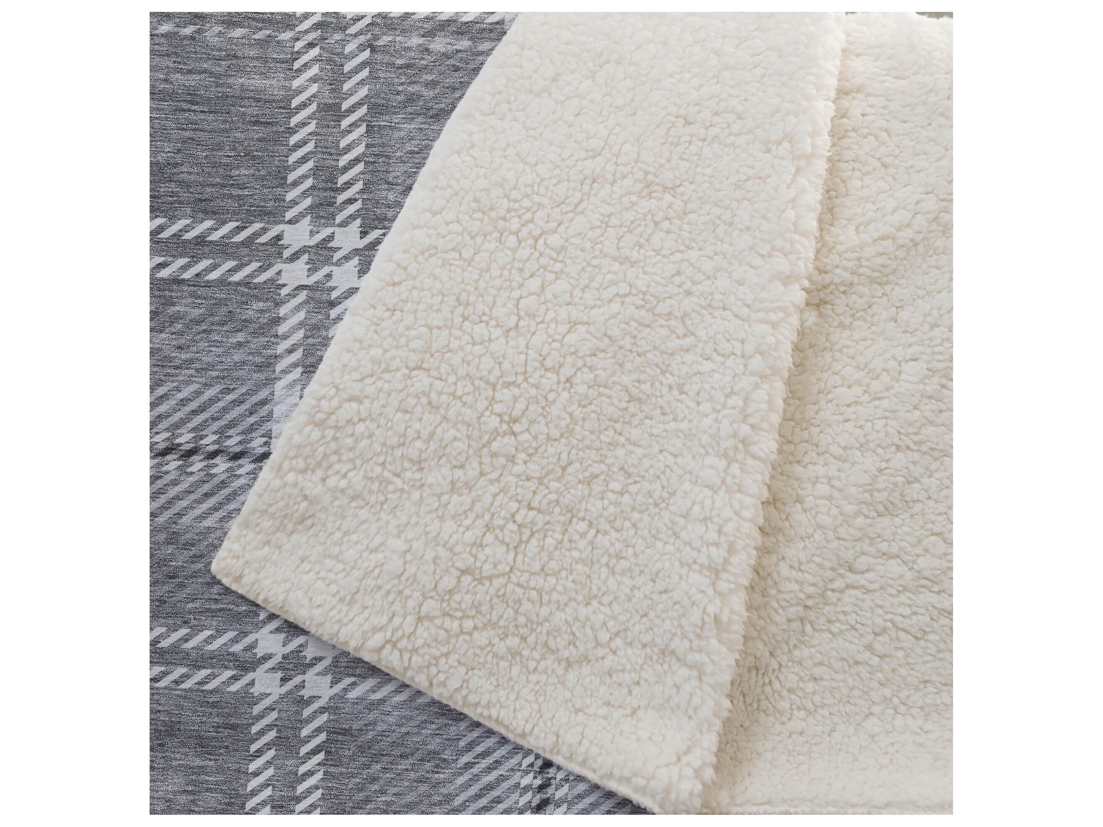 Dalyn Sherpa Gray Polyester Throw