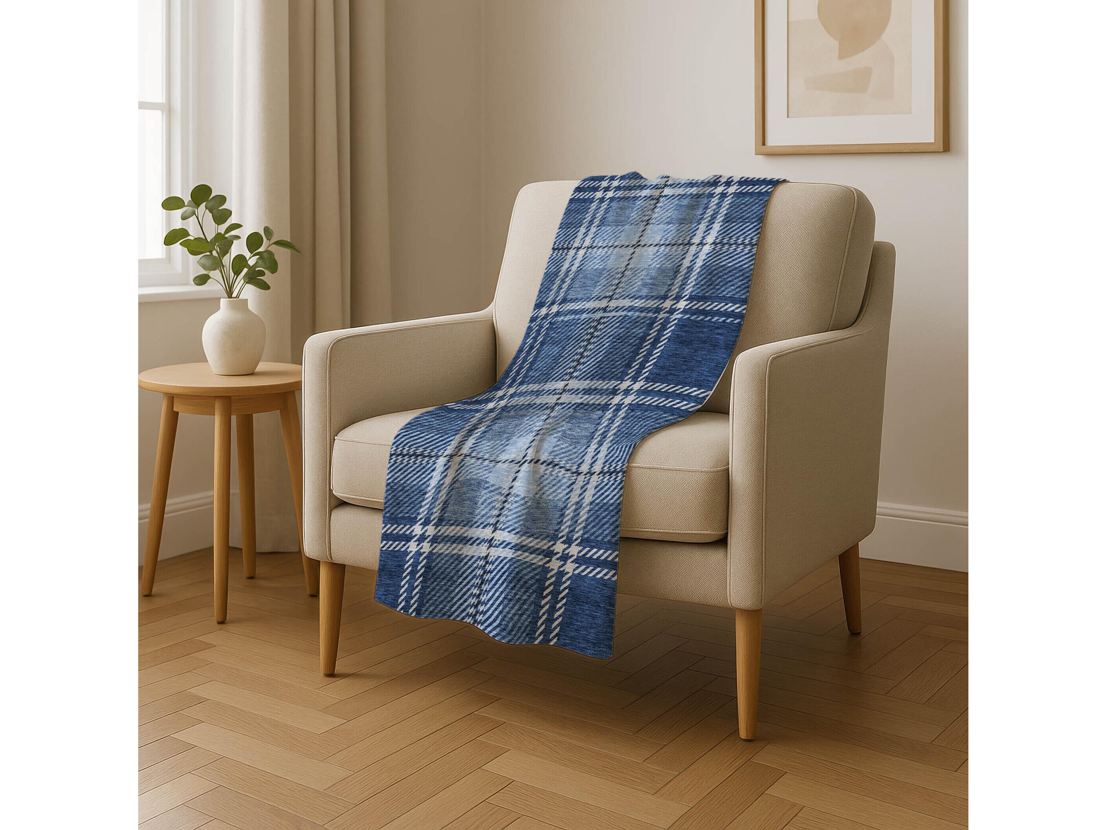 Dalyn Sherpa Blue Polyester Throw