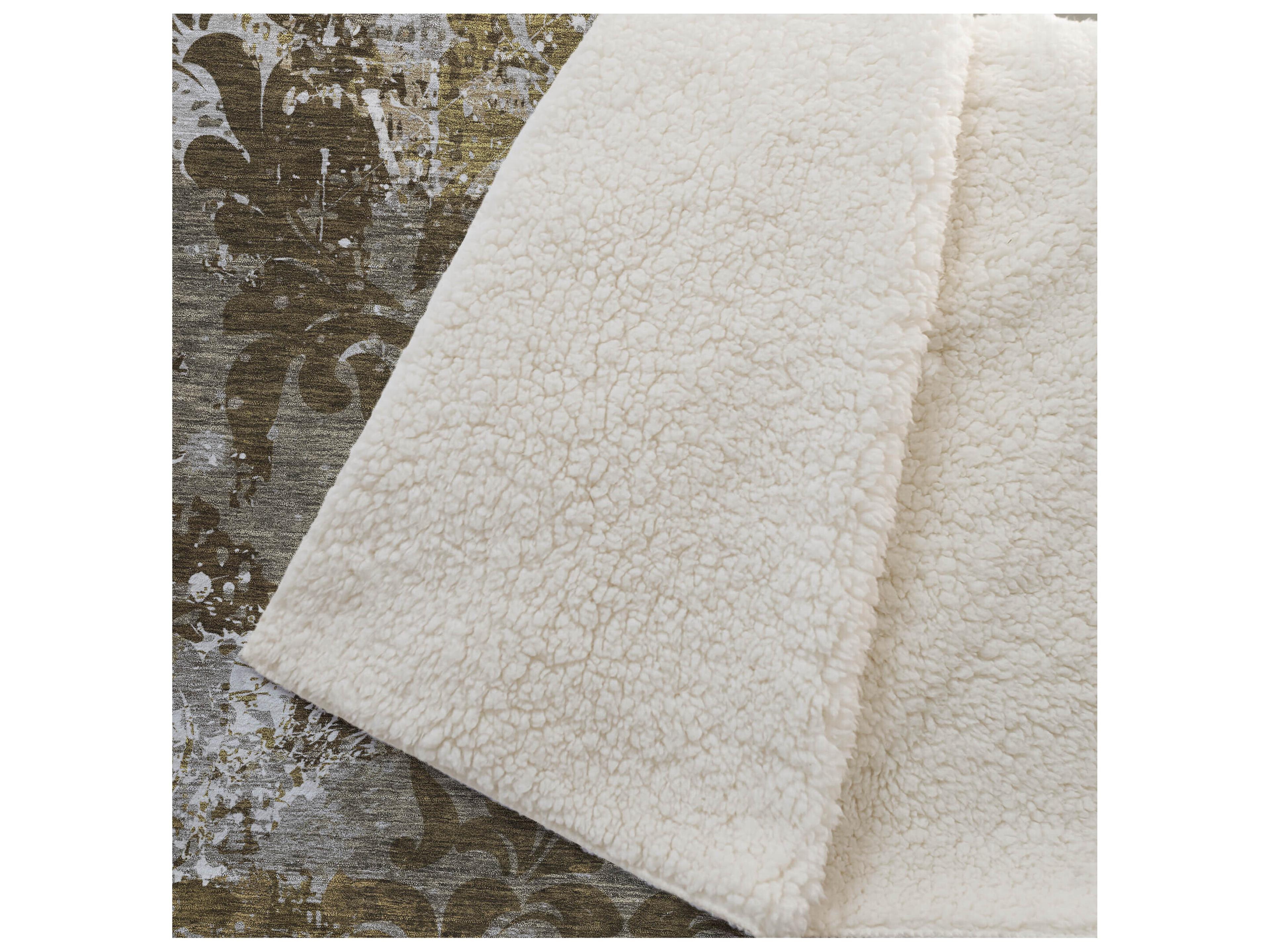 Dalyn Sherpa Brown Polyester Throw