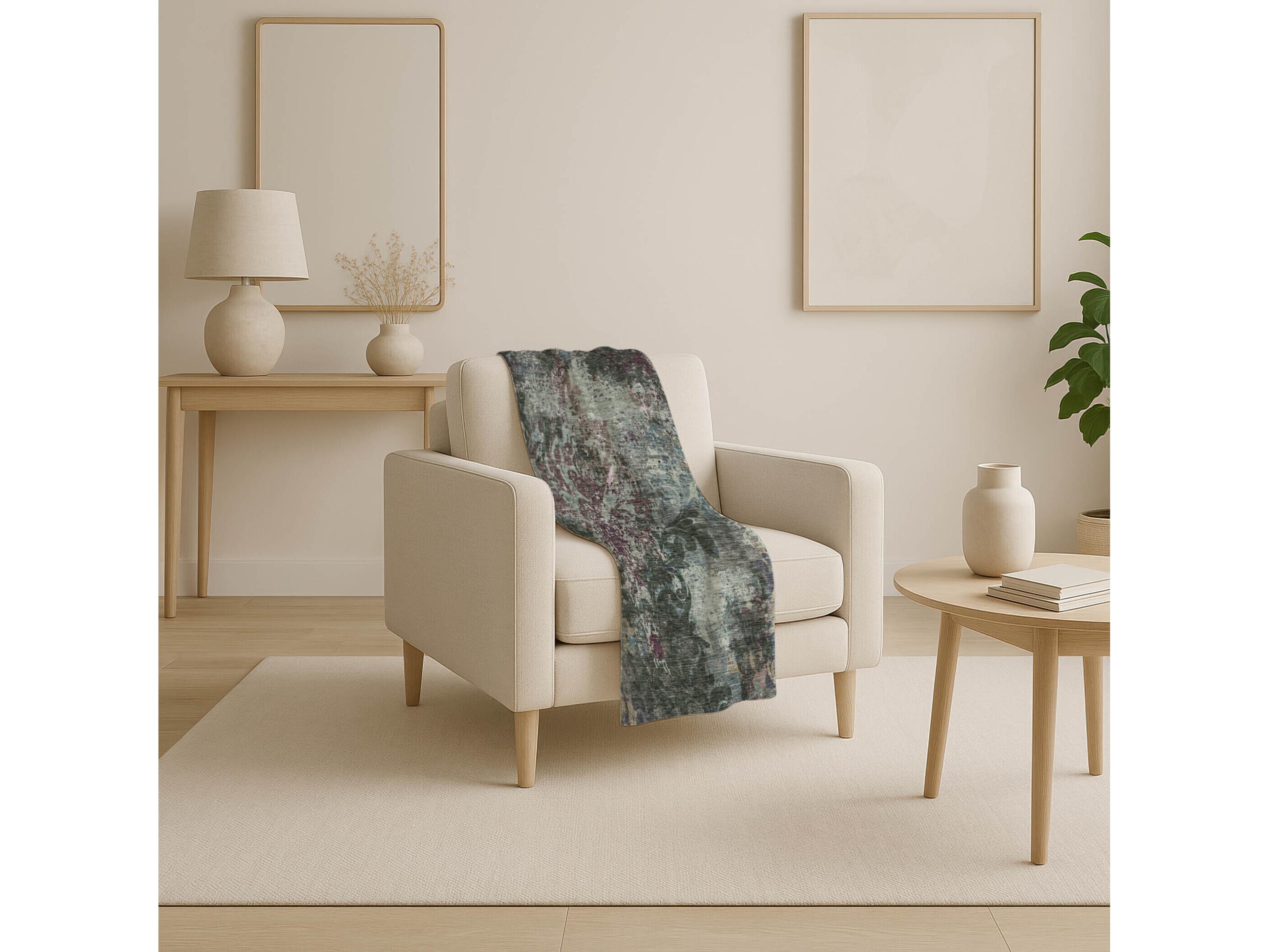 Dalyn Sherpa Green Polyester Throw