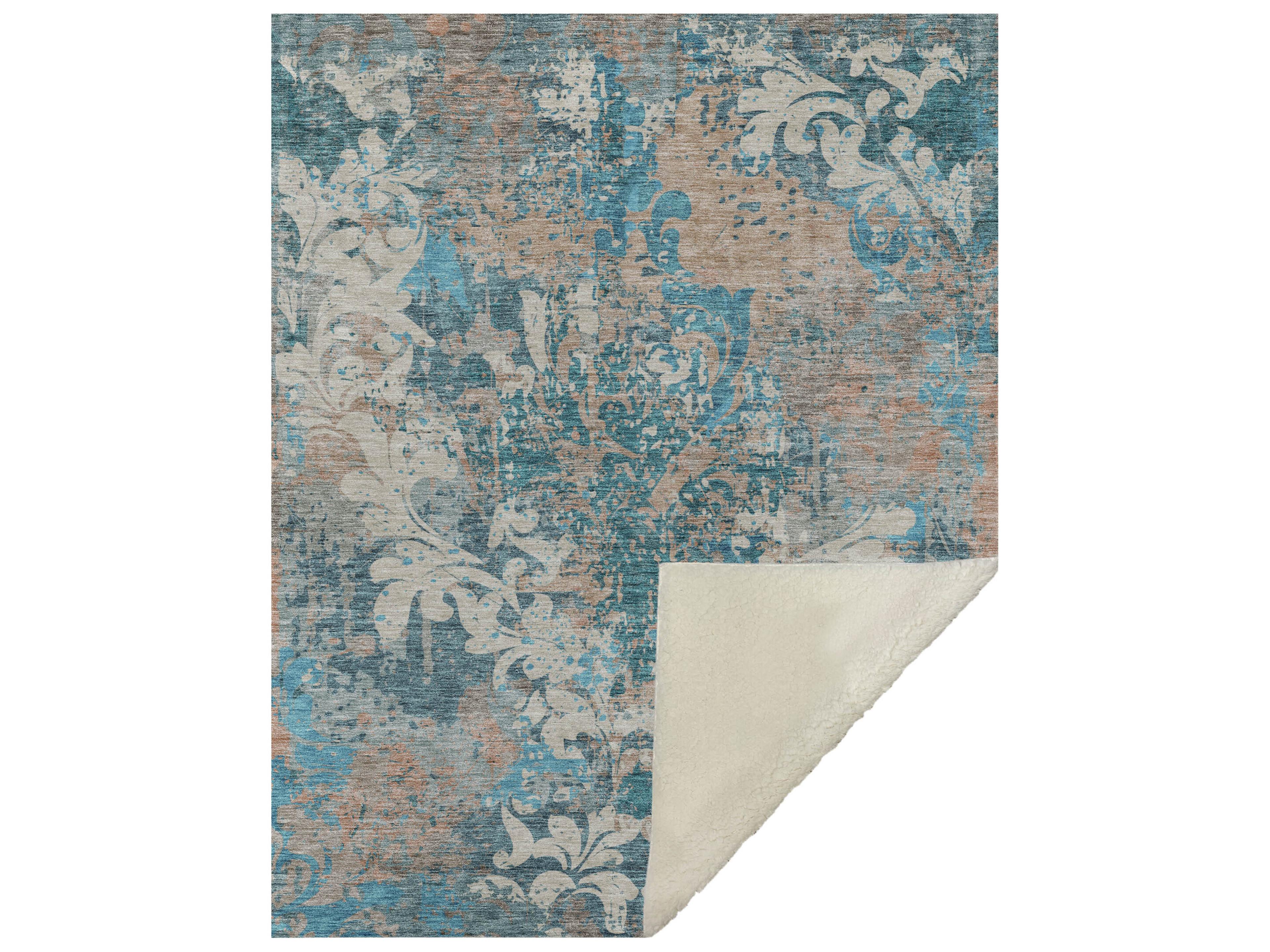 Sherpa Teal Polyester Throw