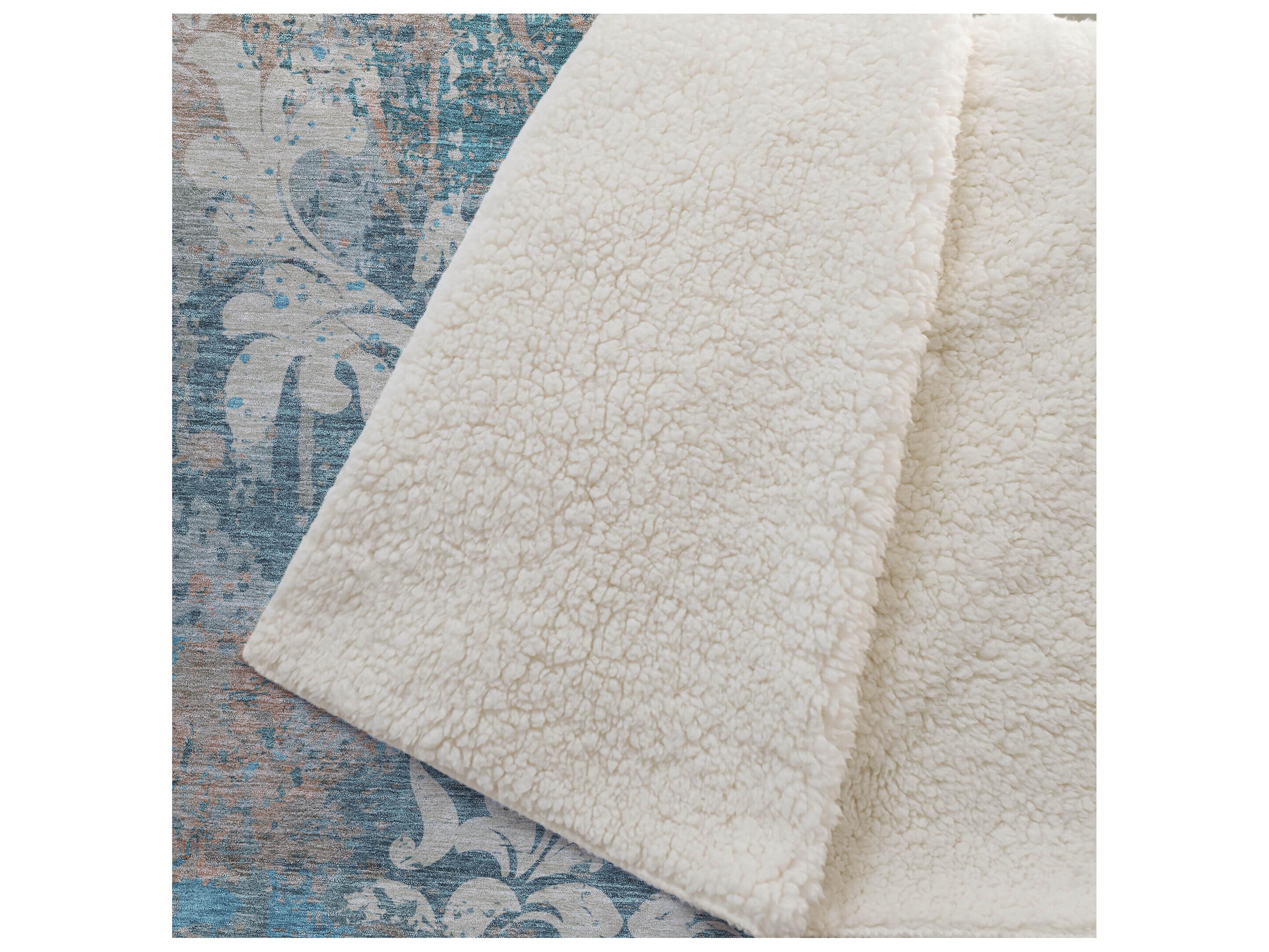 Dalyn Sherpa Teal Polyester Throw