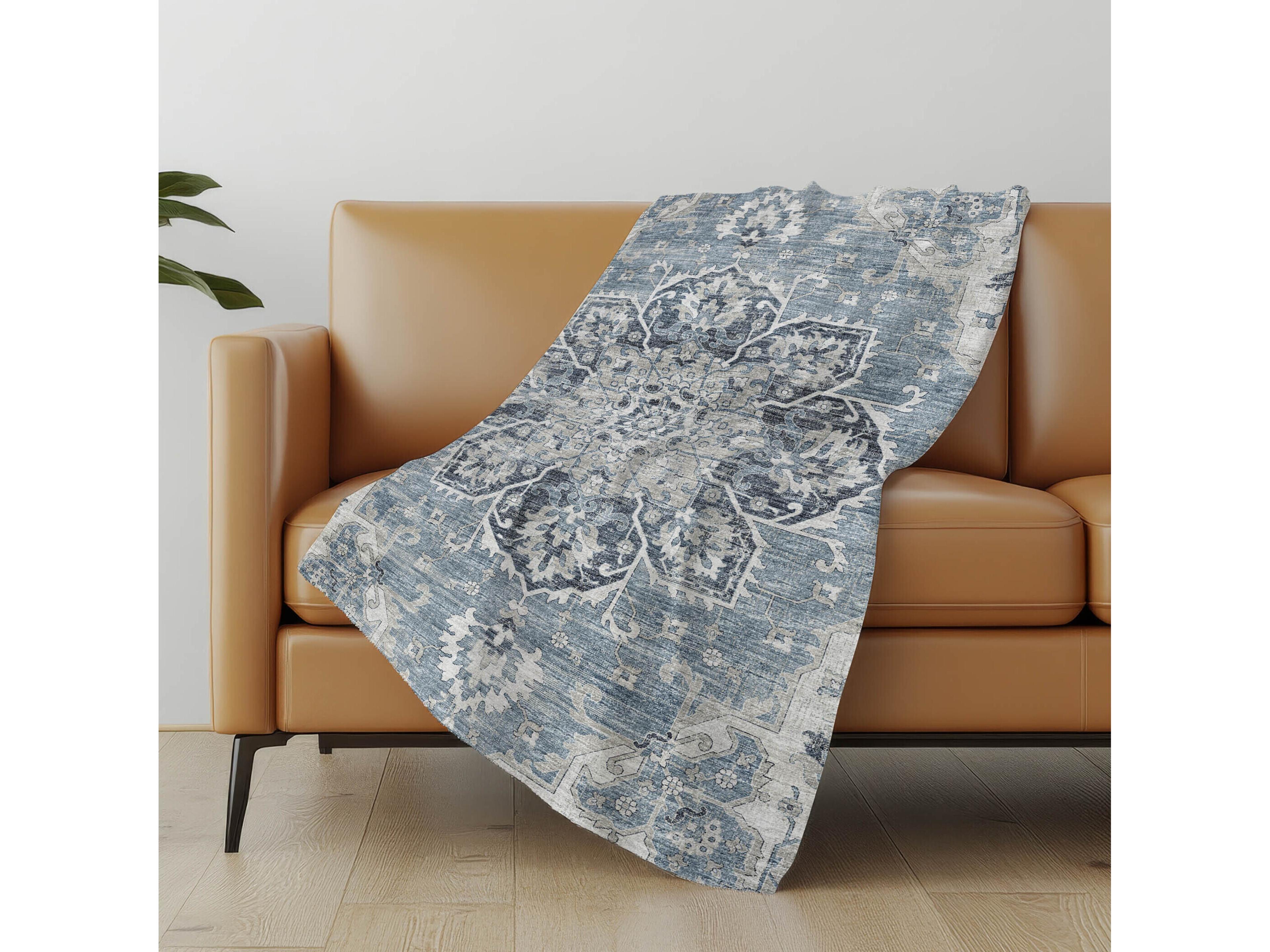 Dalyn Sherpa Blue Polyester Throw