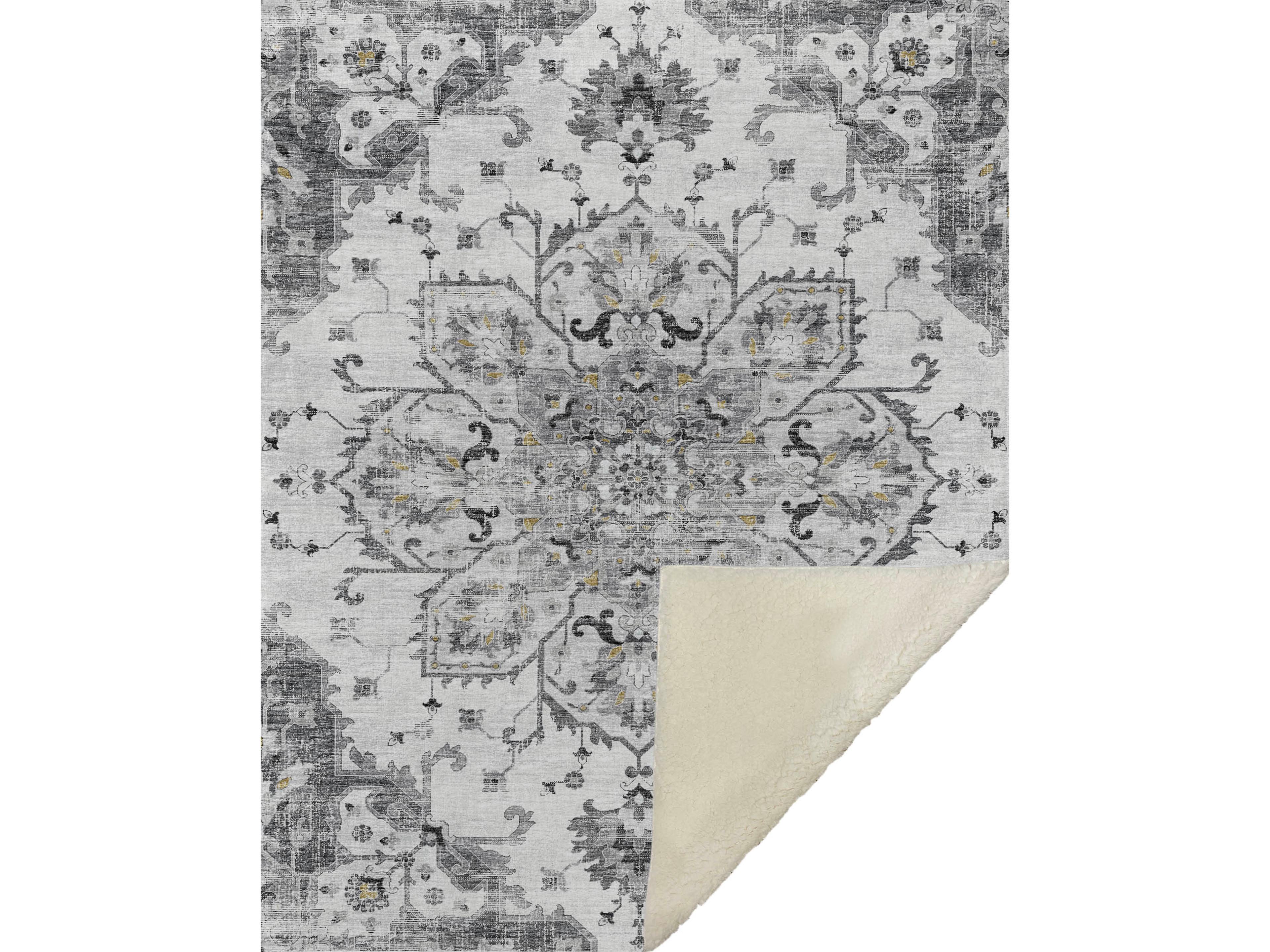 Sherpa Gray Polyester Throw