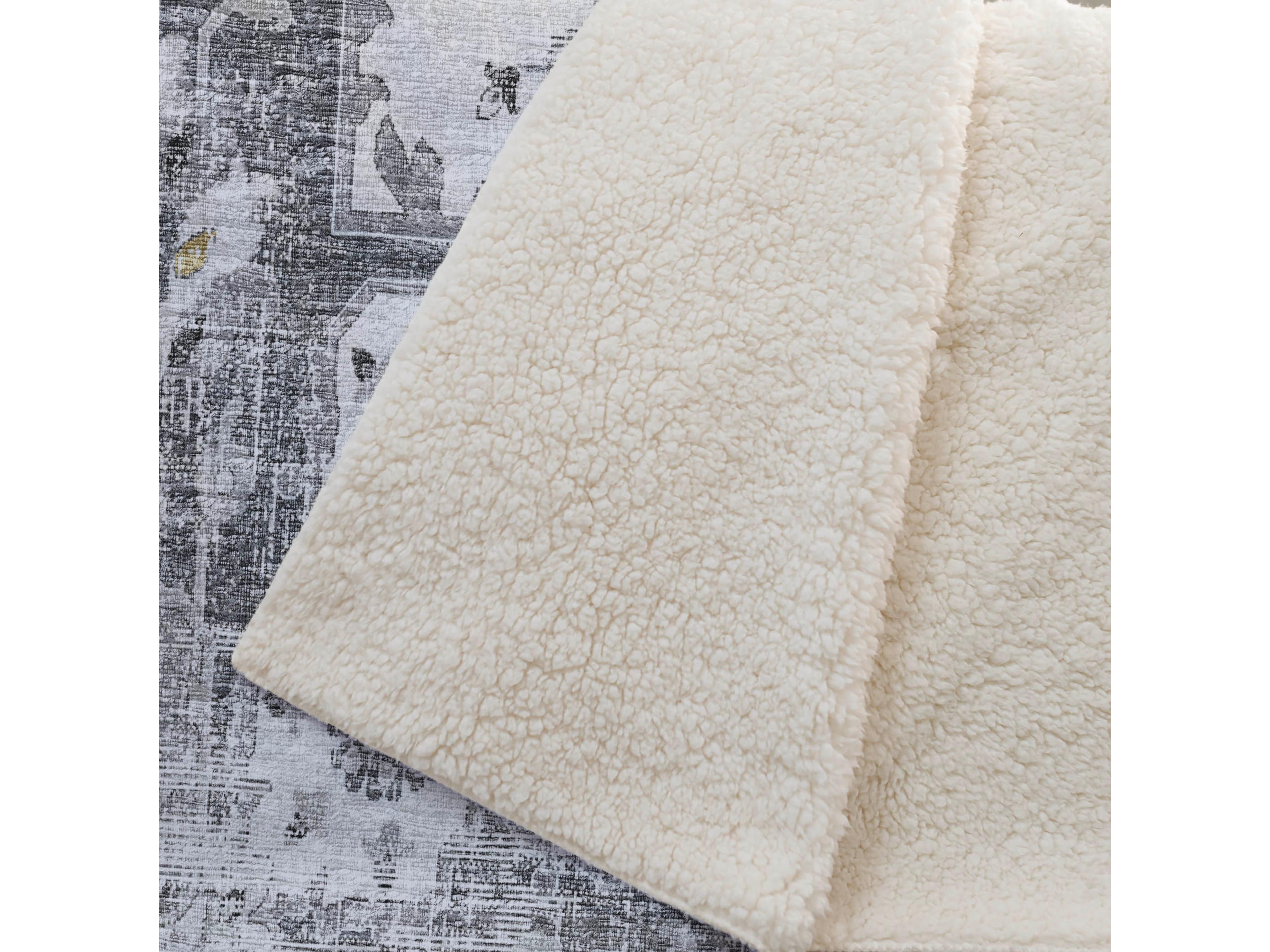 Dalyn Sherpa Gray Polyester Throw