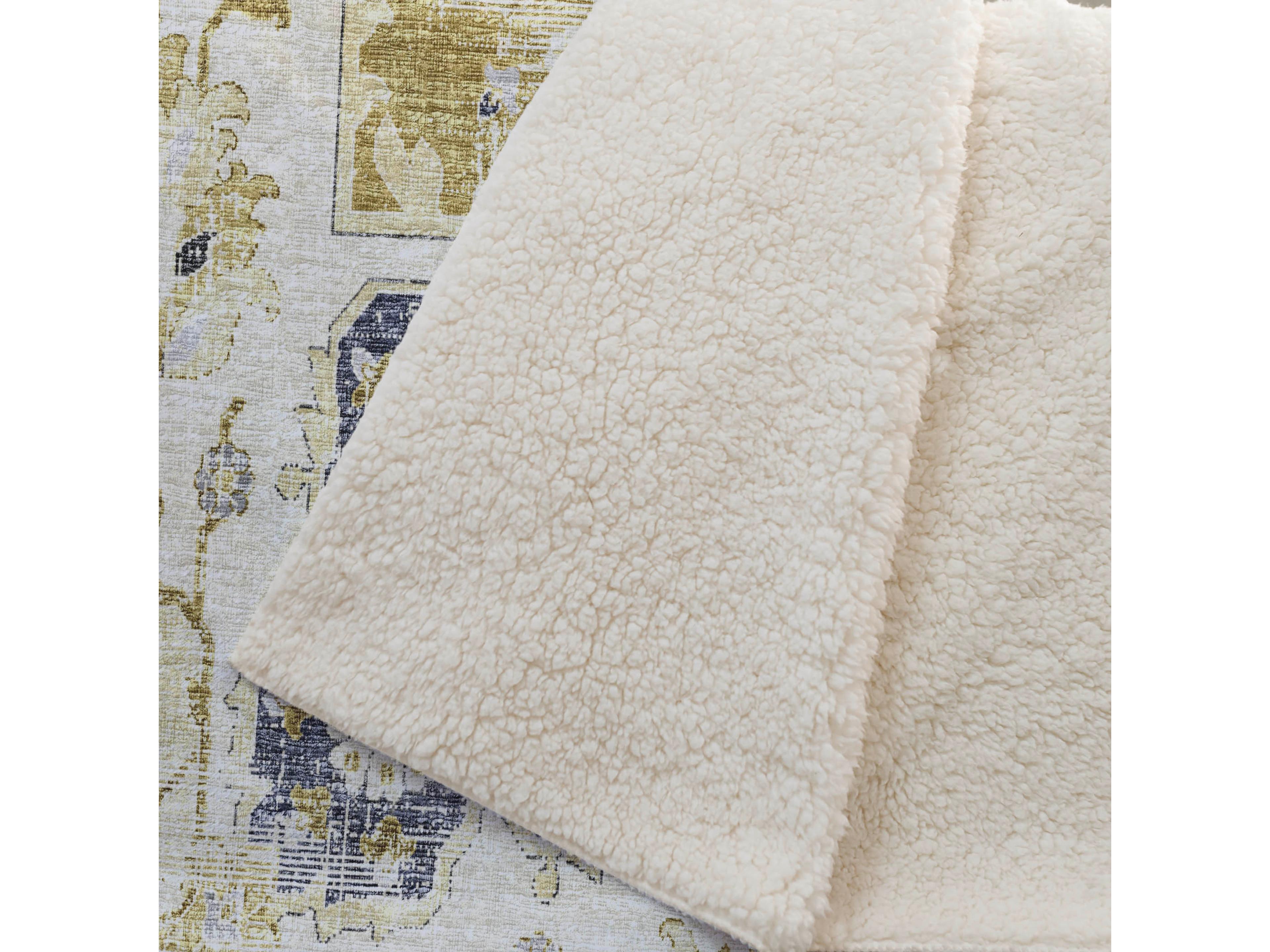 Dalyn Sherpa Yellow Polyester Throw