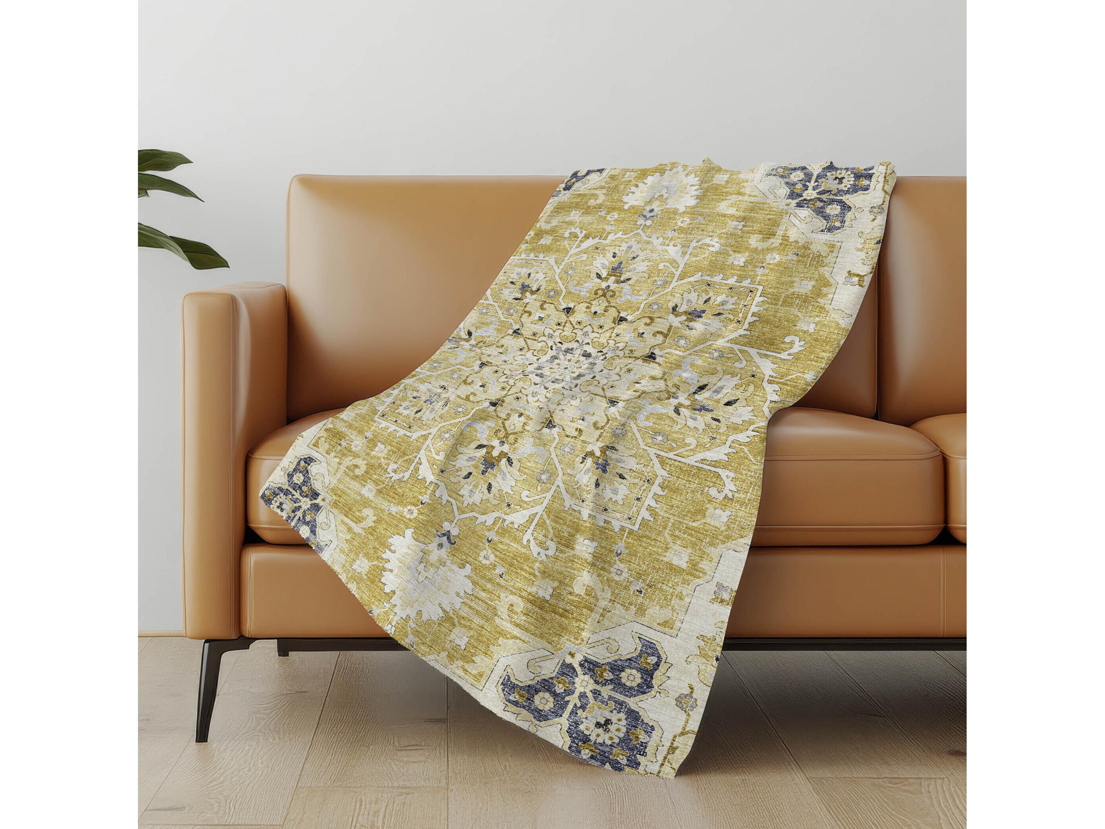 Dalyn Sherpa Yellow Polyester Throw