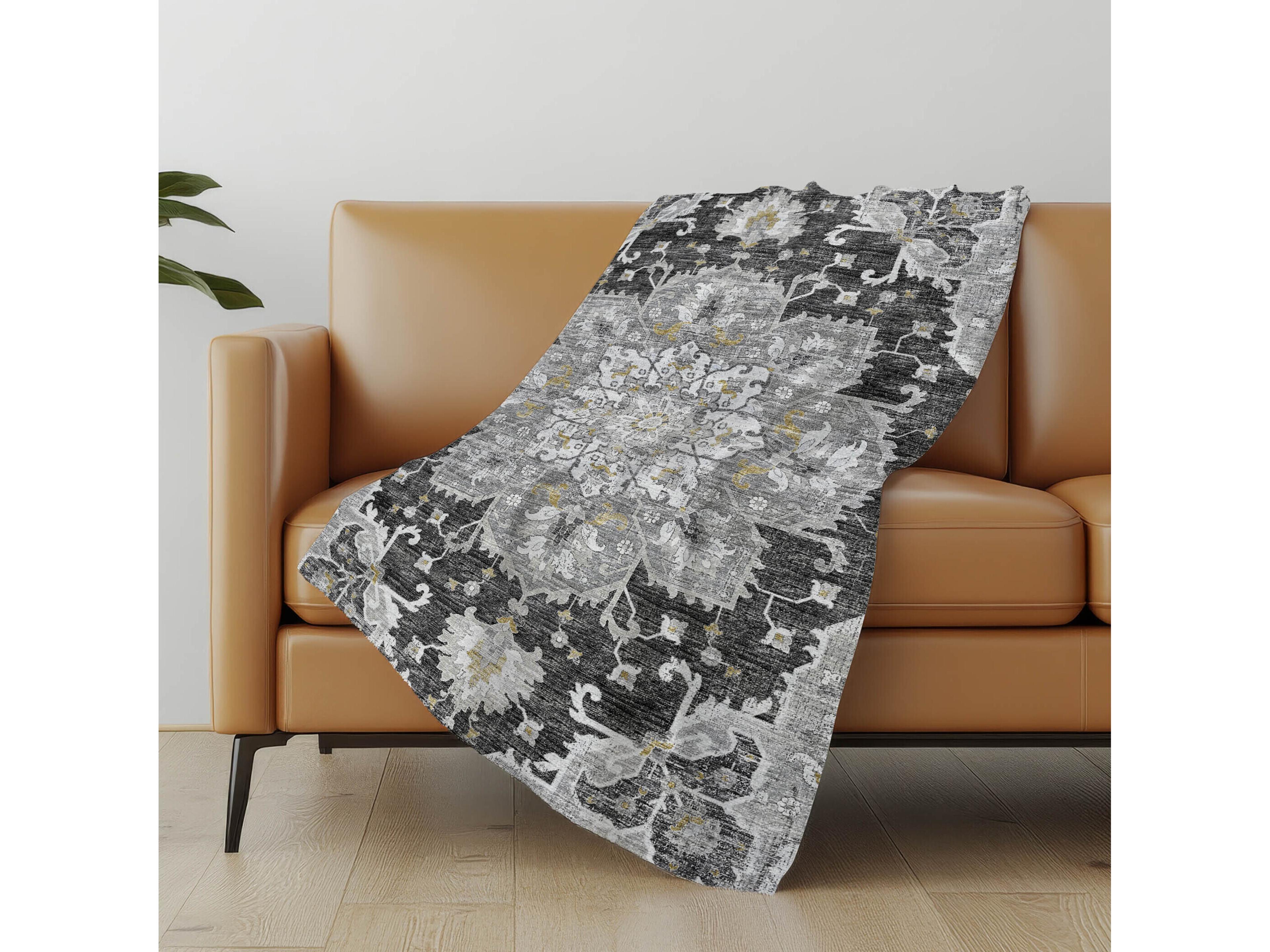 Dalyn Sherpa Gray Polyester Throw
