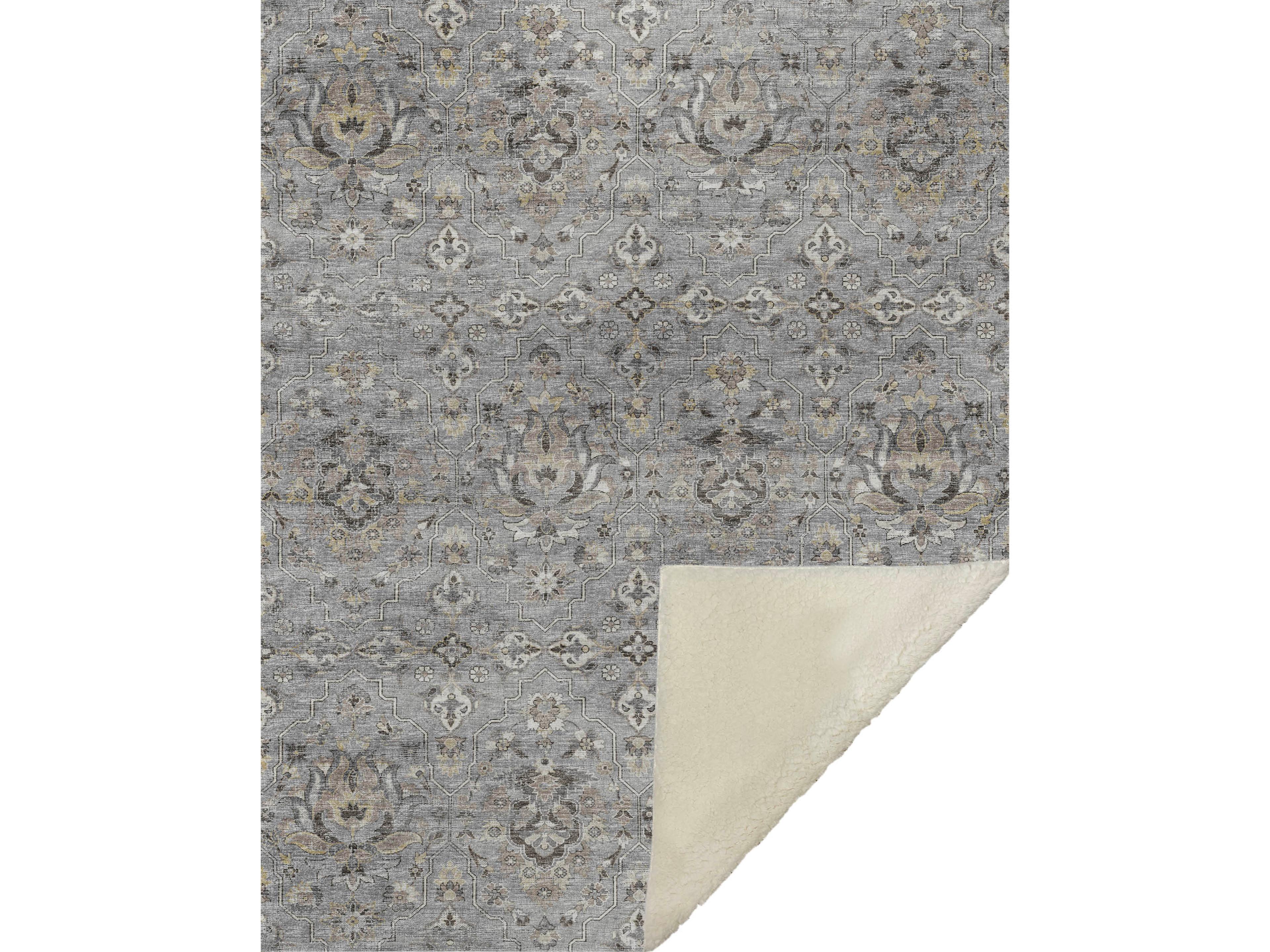 Sherpa Gray Polyester Throw