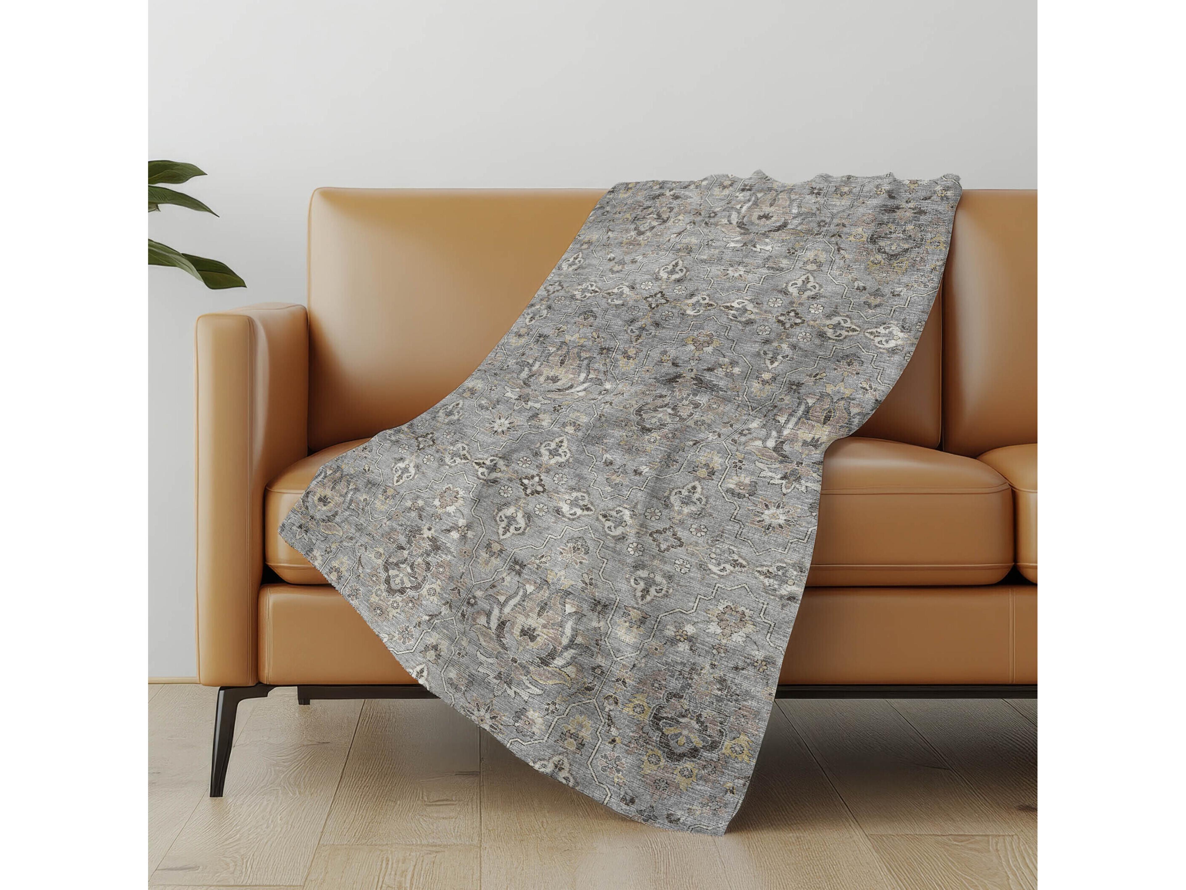 Dalyn Sherpa Gray Polyester Throw