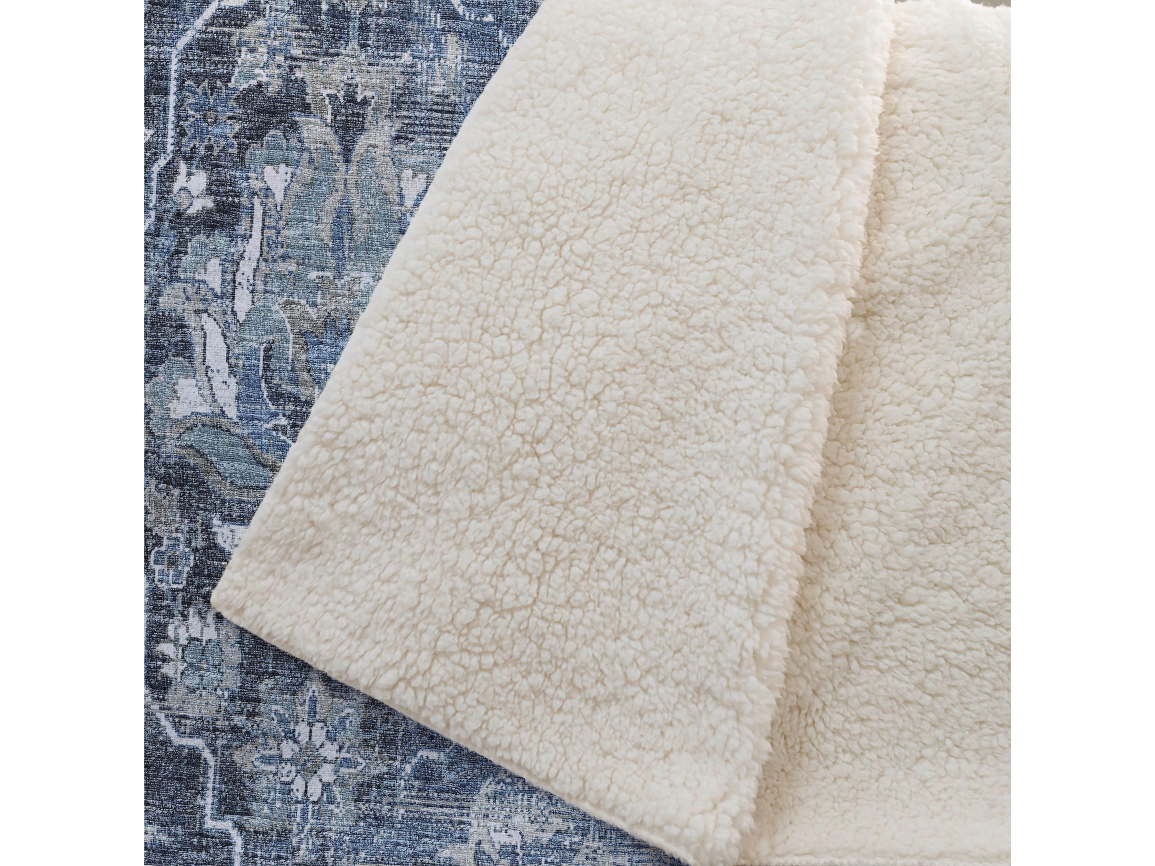 Dalyn Sherpa Blue Polyester Throw