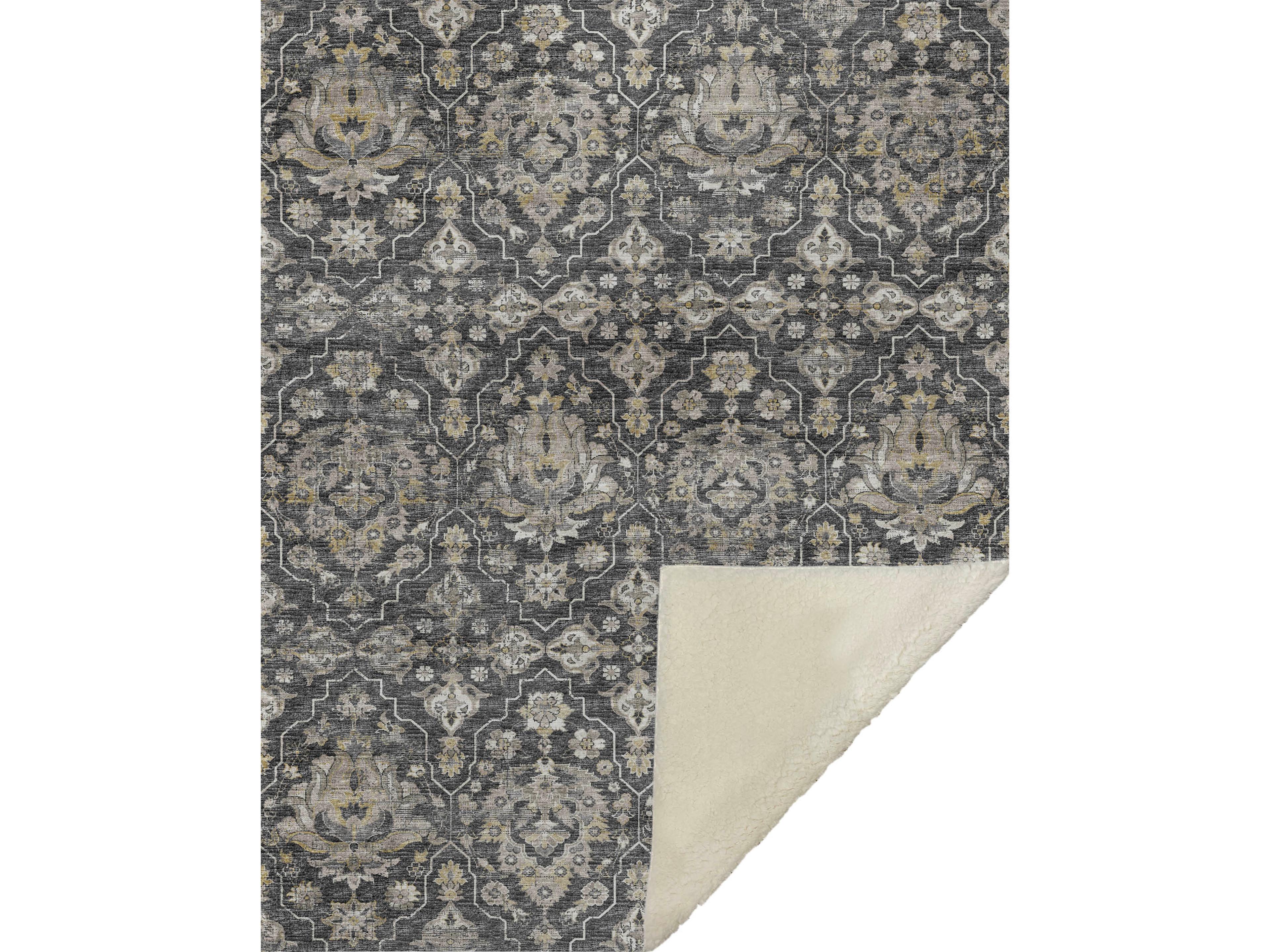 Sherpa Gray Polyester Throw