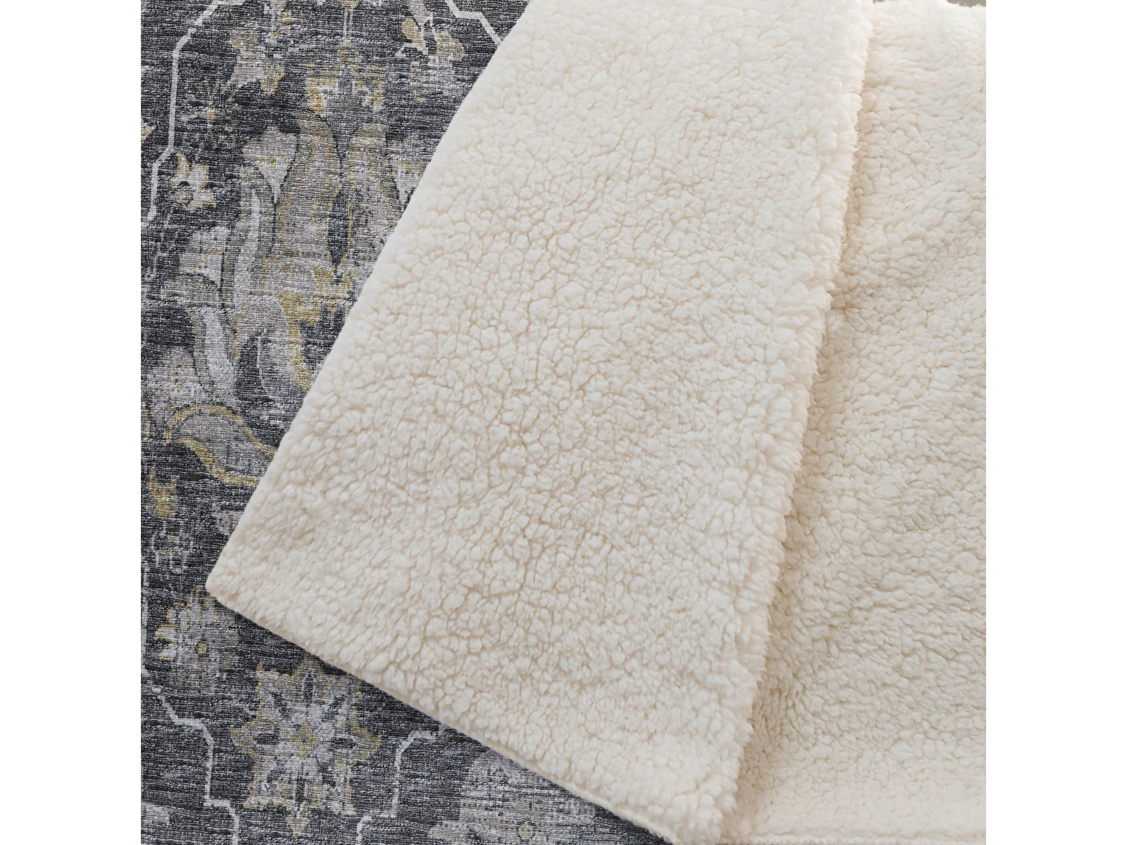 Dalyn Sherpa Gray Polyester Throw