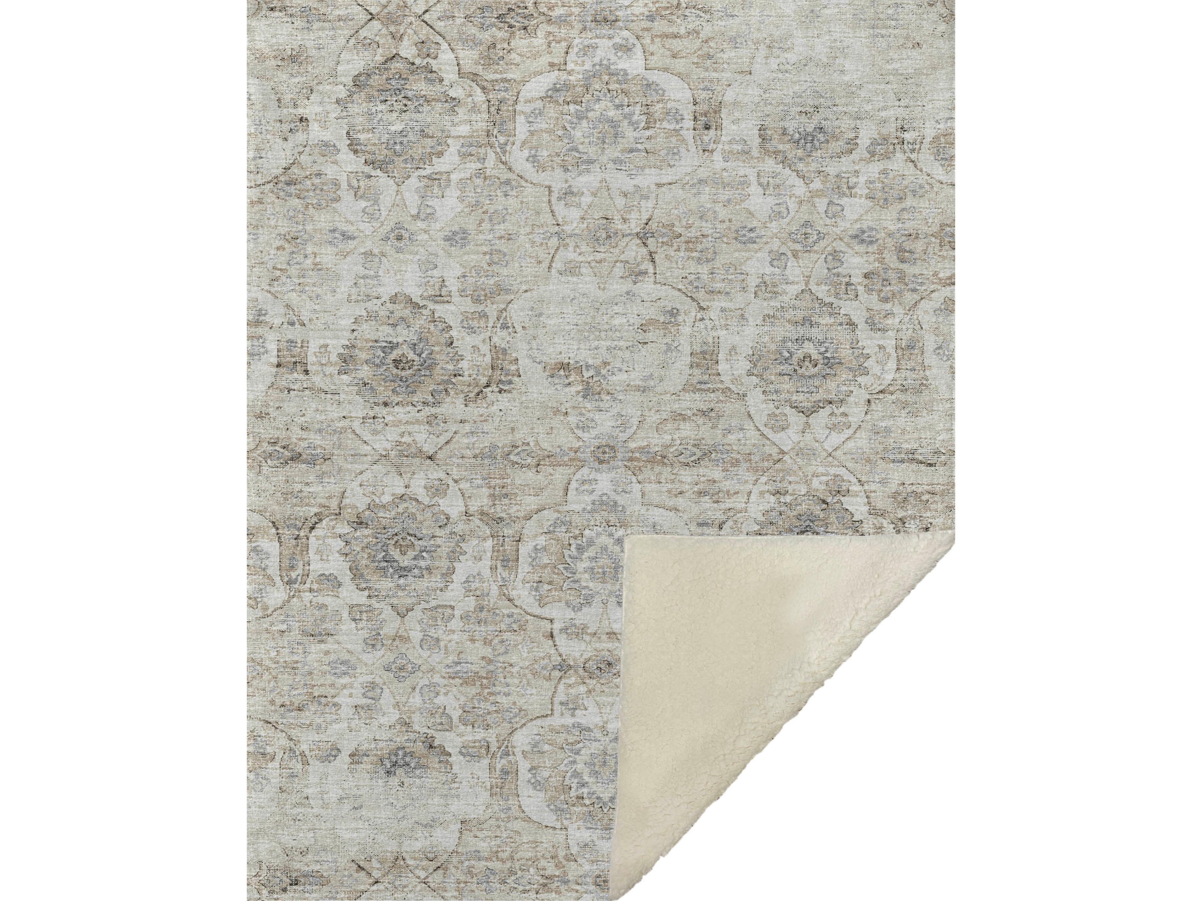 Sherpa Neutral Polyester Throw