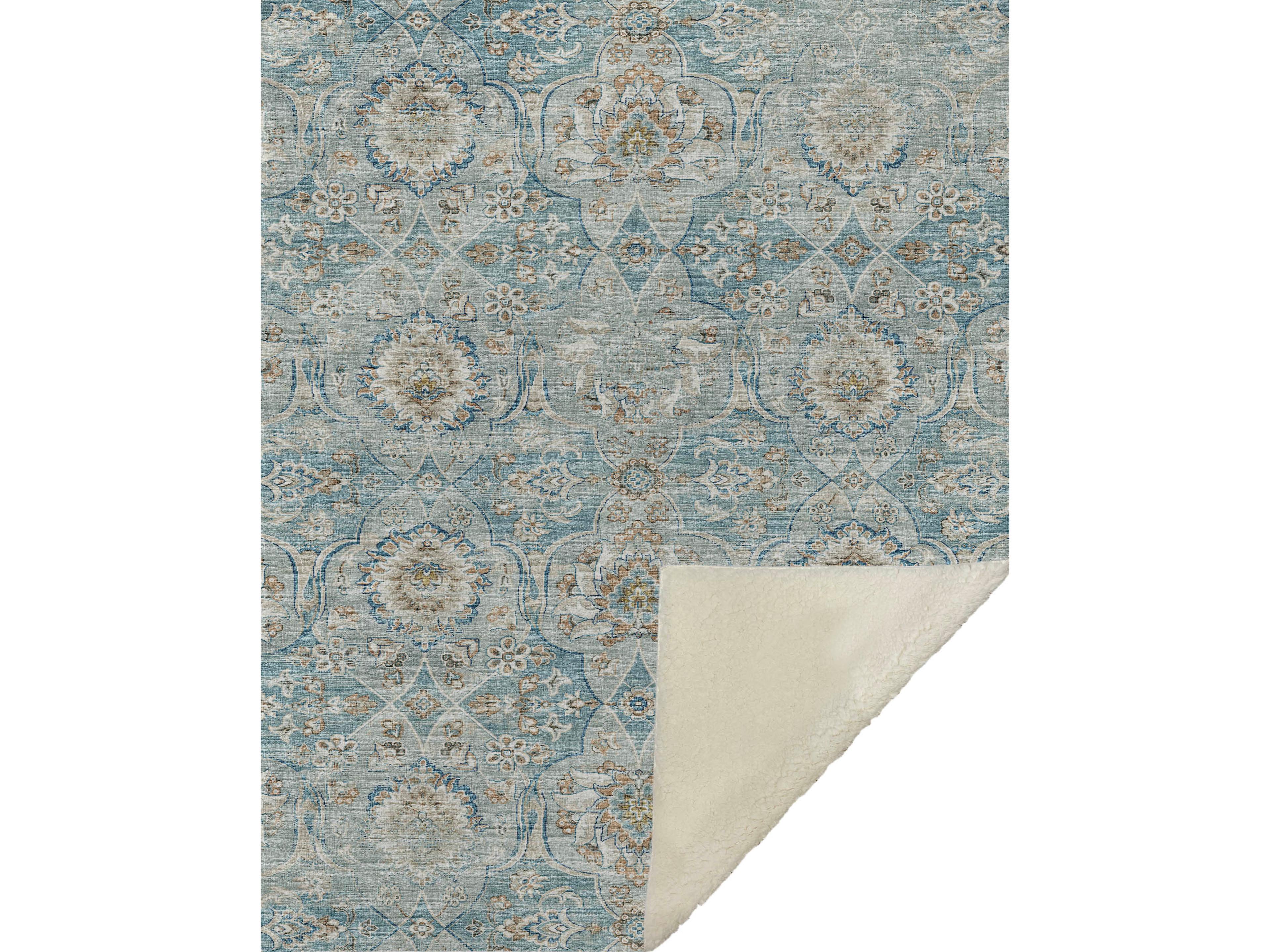 Sherpa Blue Polyester Throw