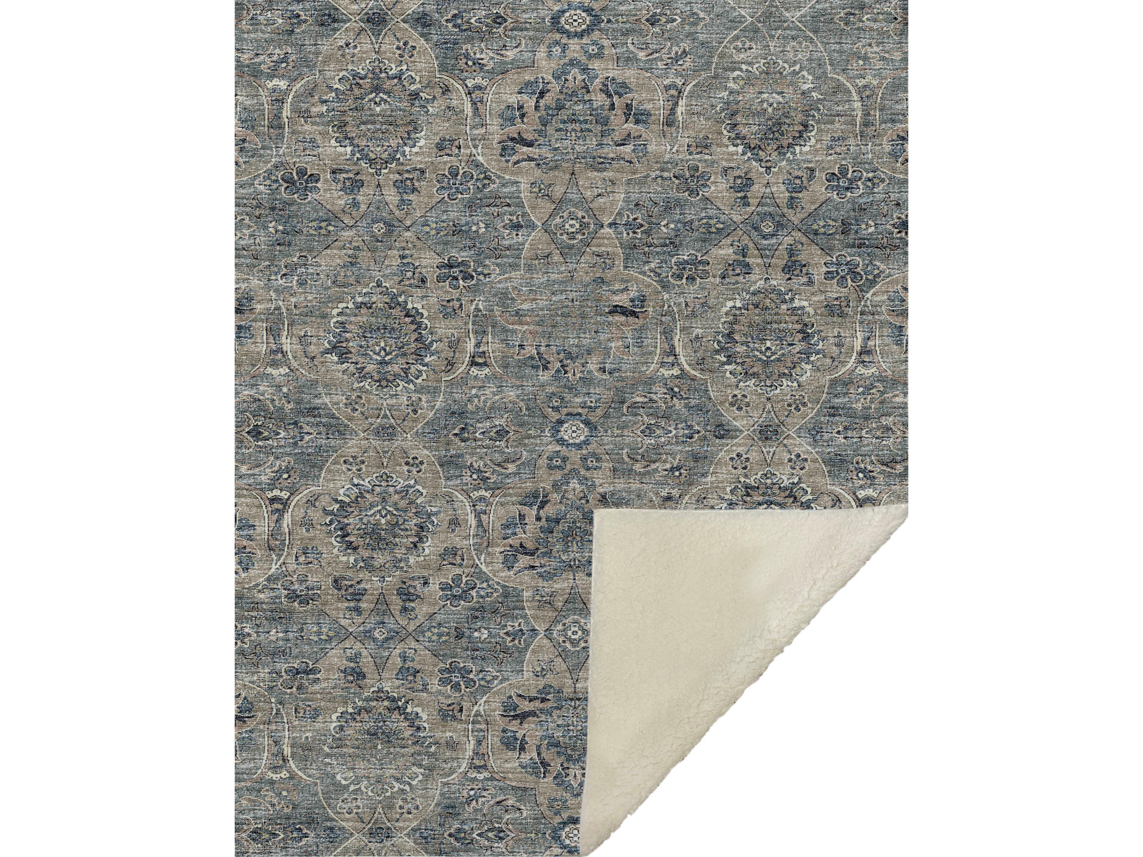 Sherpa Blue Polyester Throw