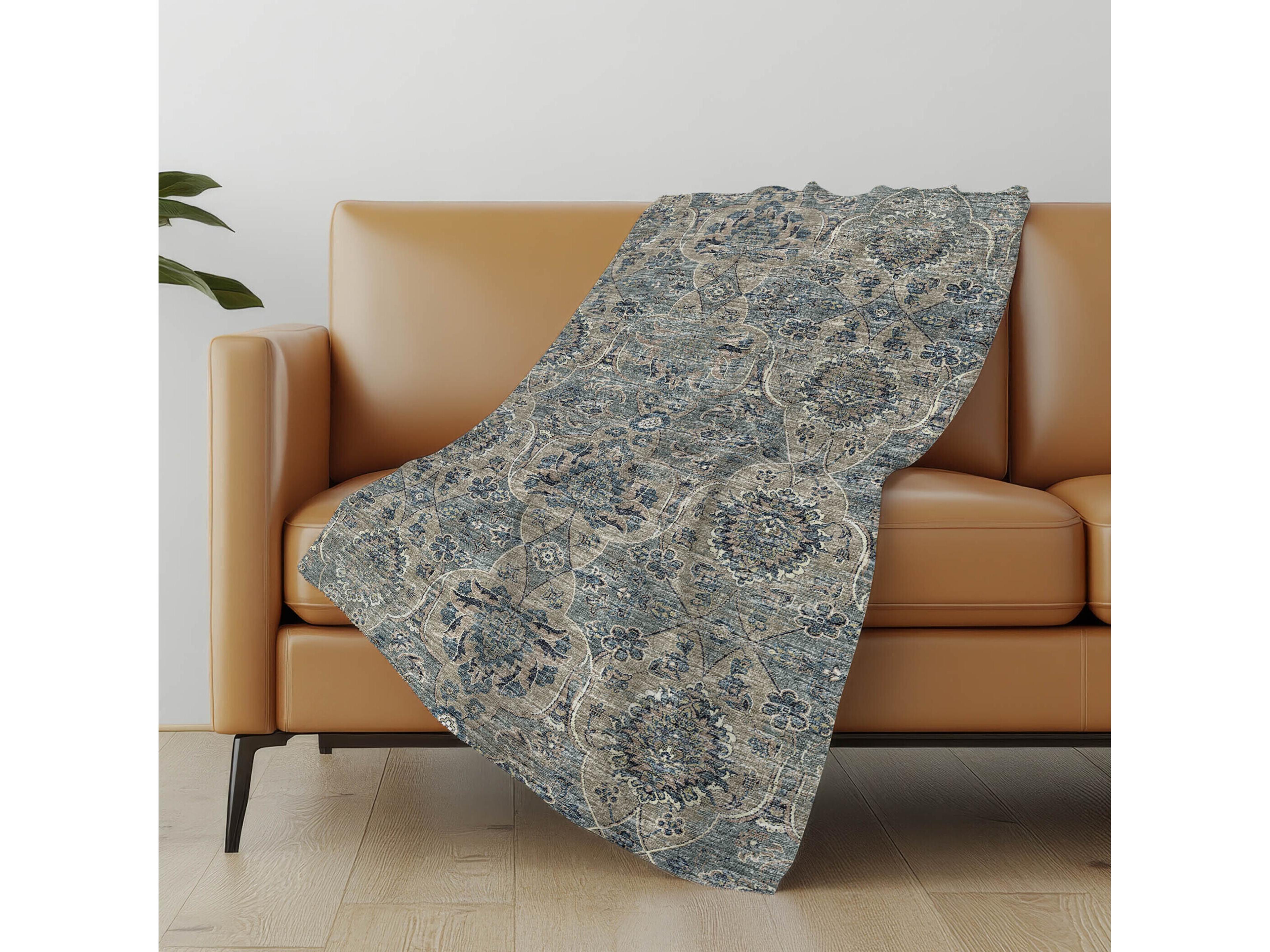Dalyn Sherpa Blue Polyester Throw