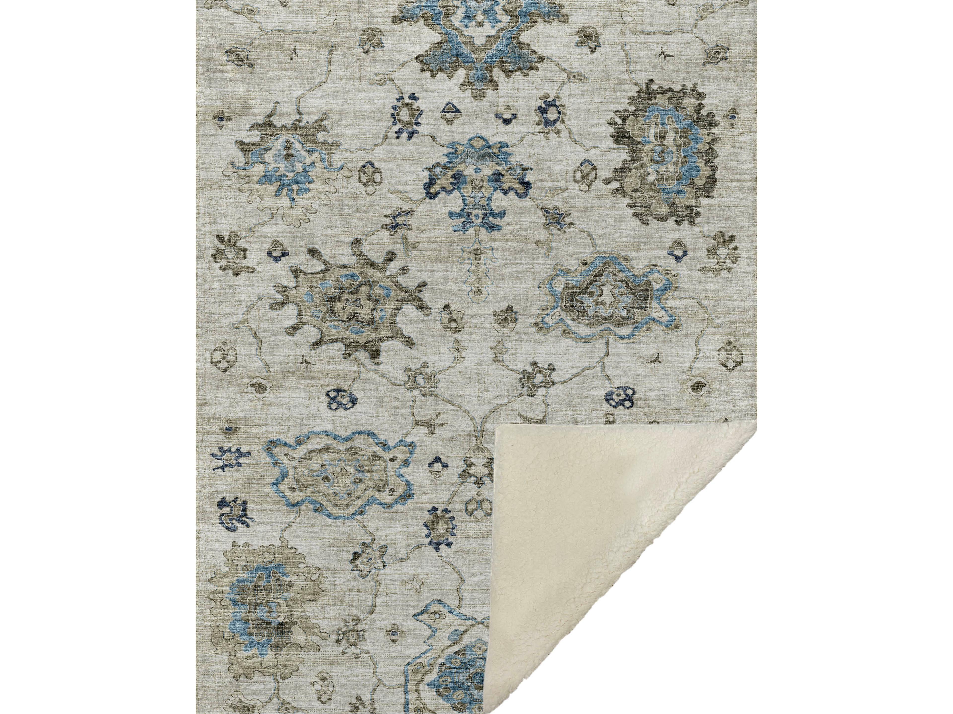 Sherpa Blue Polyester Throw