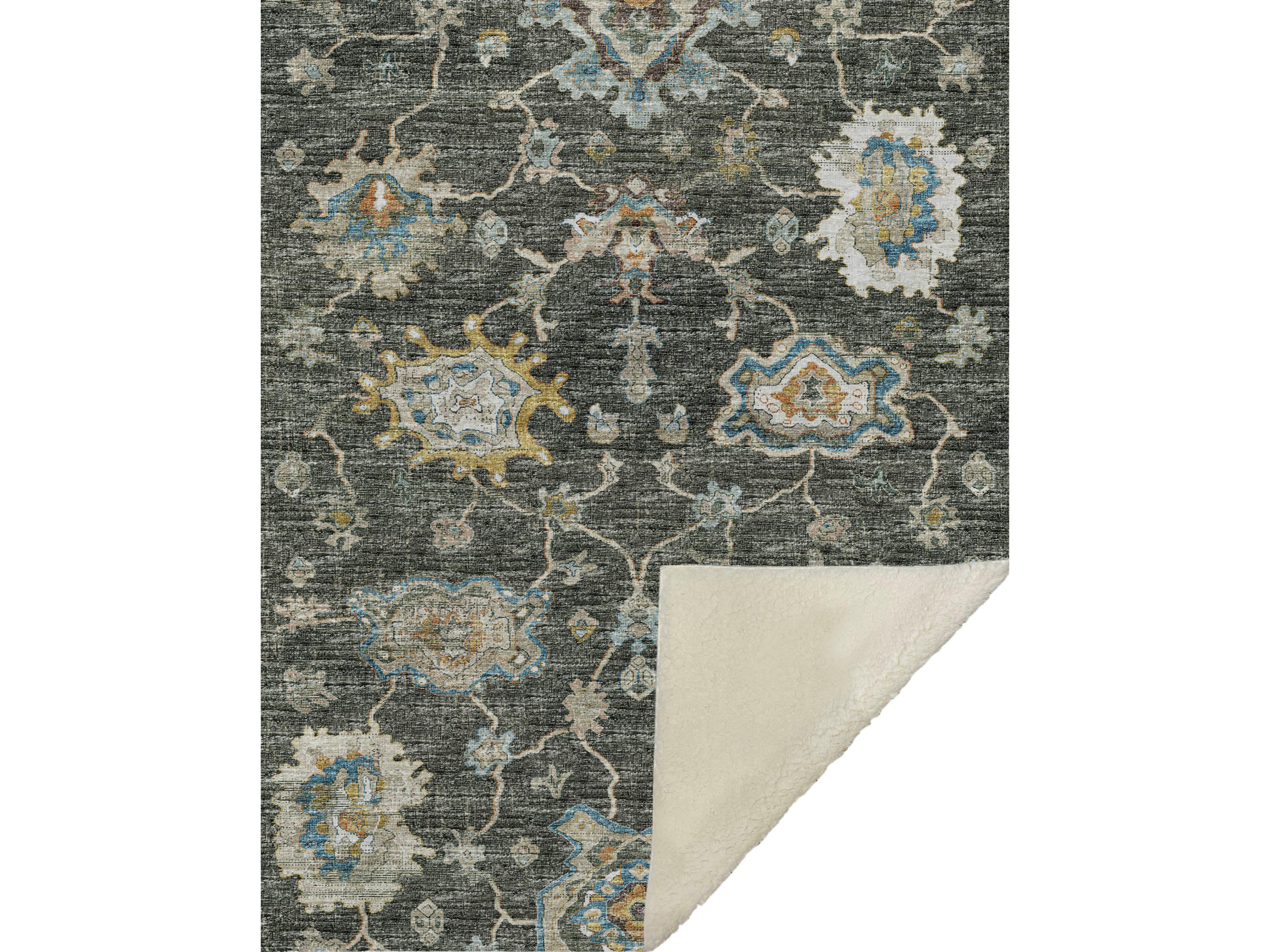 Sherpa Green Polyester Throw