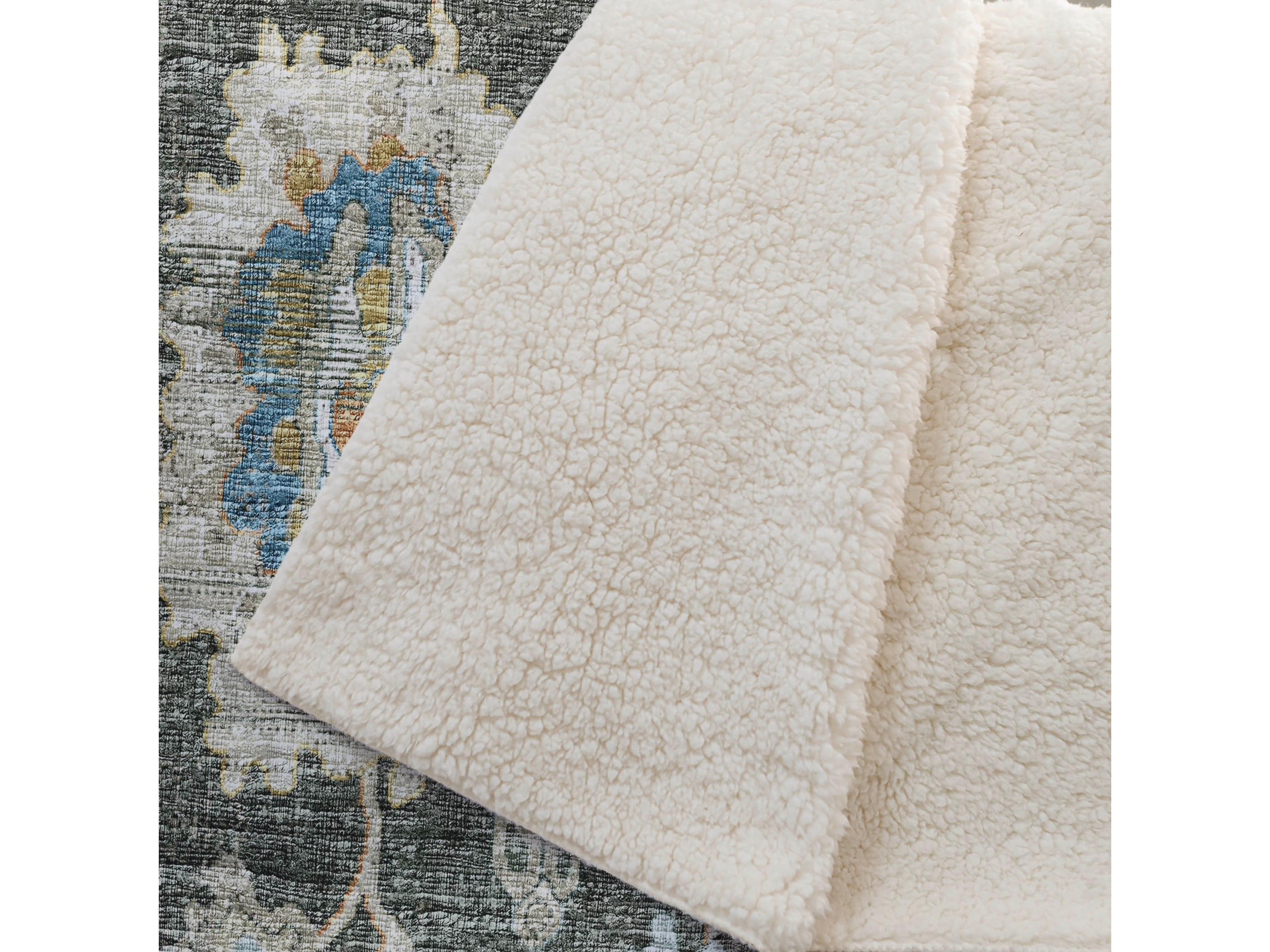 Dalyn Sherpa Green Polyester Throw