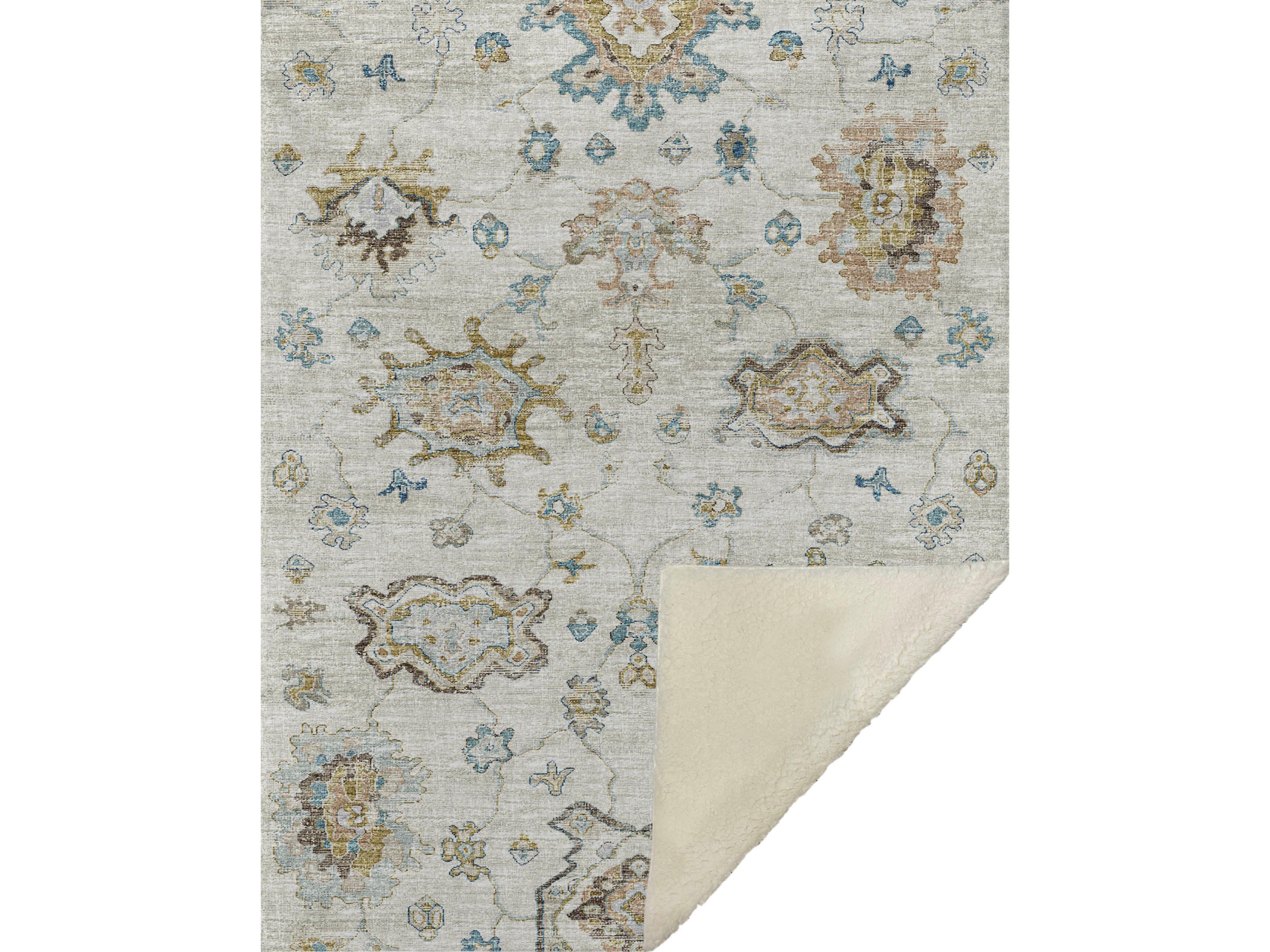 Sherpa Blue Polyester Throw