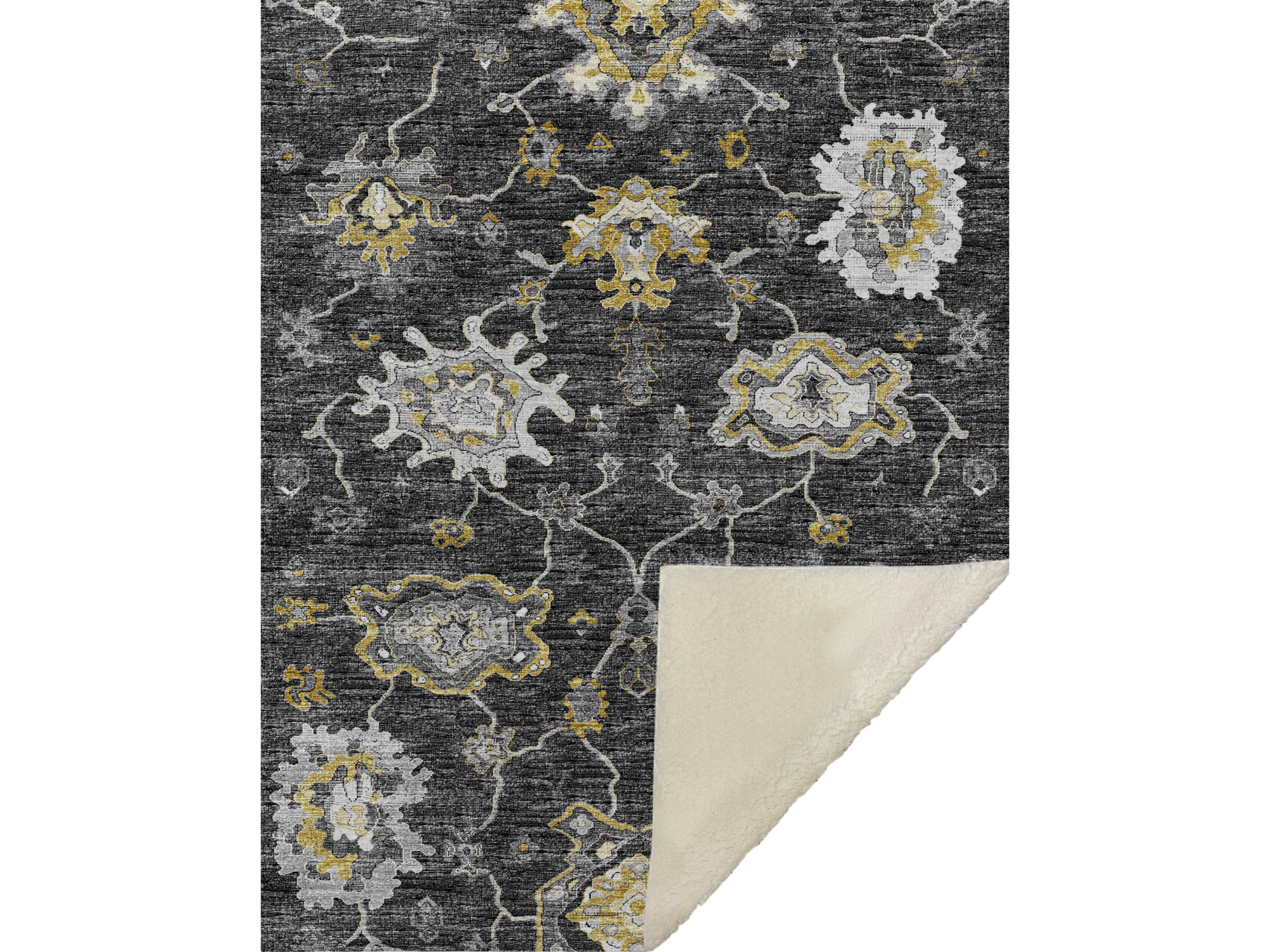 Sherpa Gray Polyester Throw